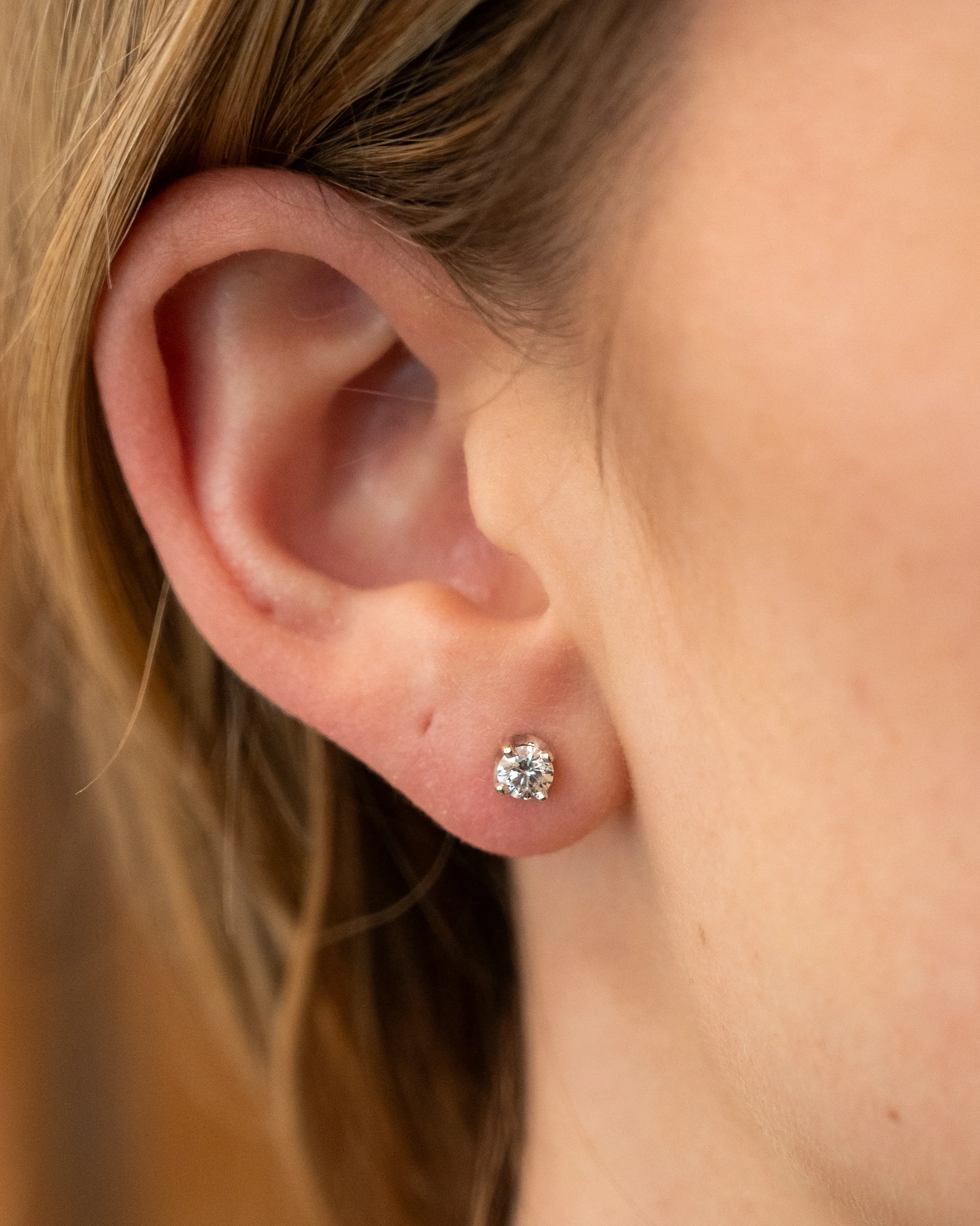 .60 Round Brilliant Diamond Stud Earrings 14k - Image 5