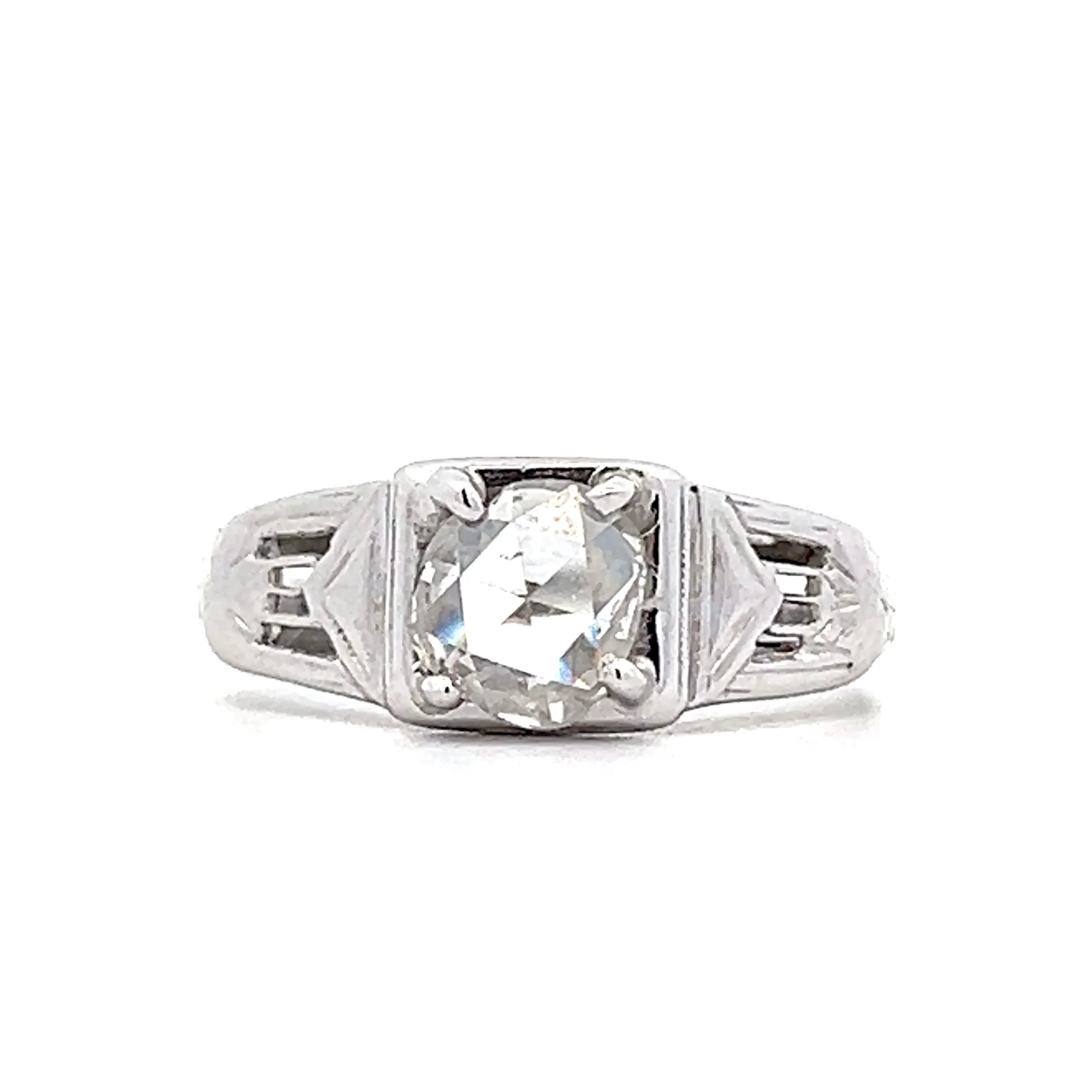 .60 Vintage Deco Rose Diamond Engagement Ring in 18k