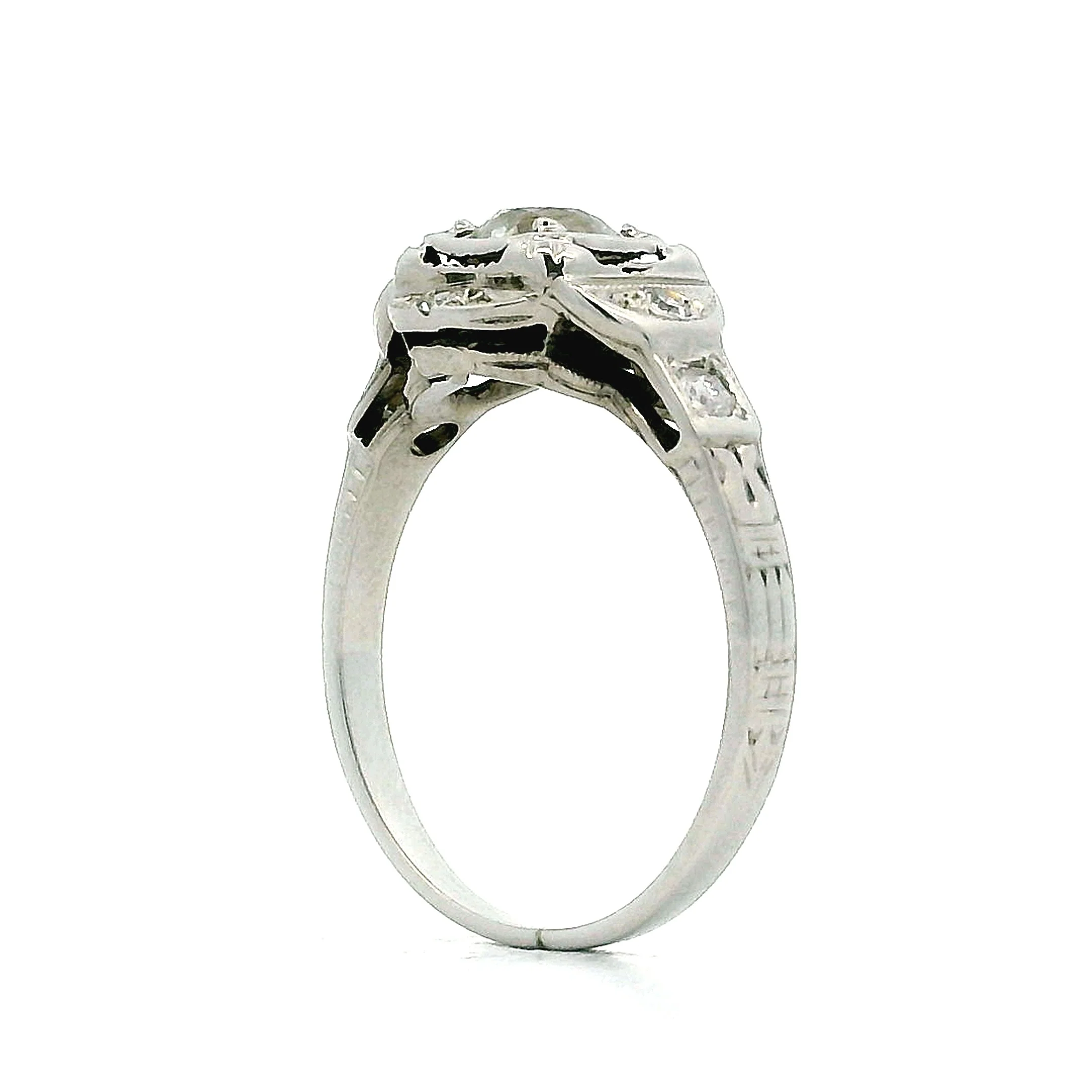.61 Antique Art Deco Diamond Engagement Ring in 18k - Image 5