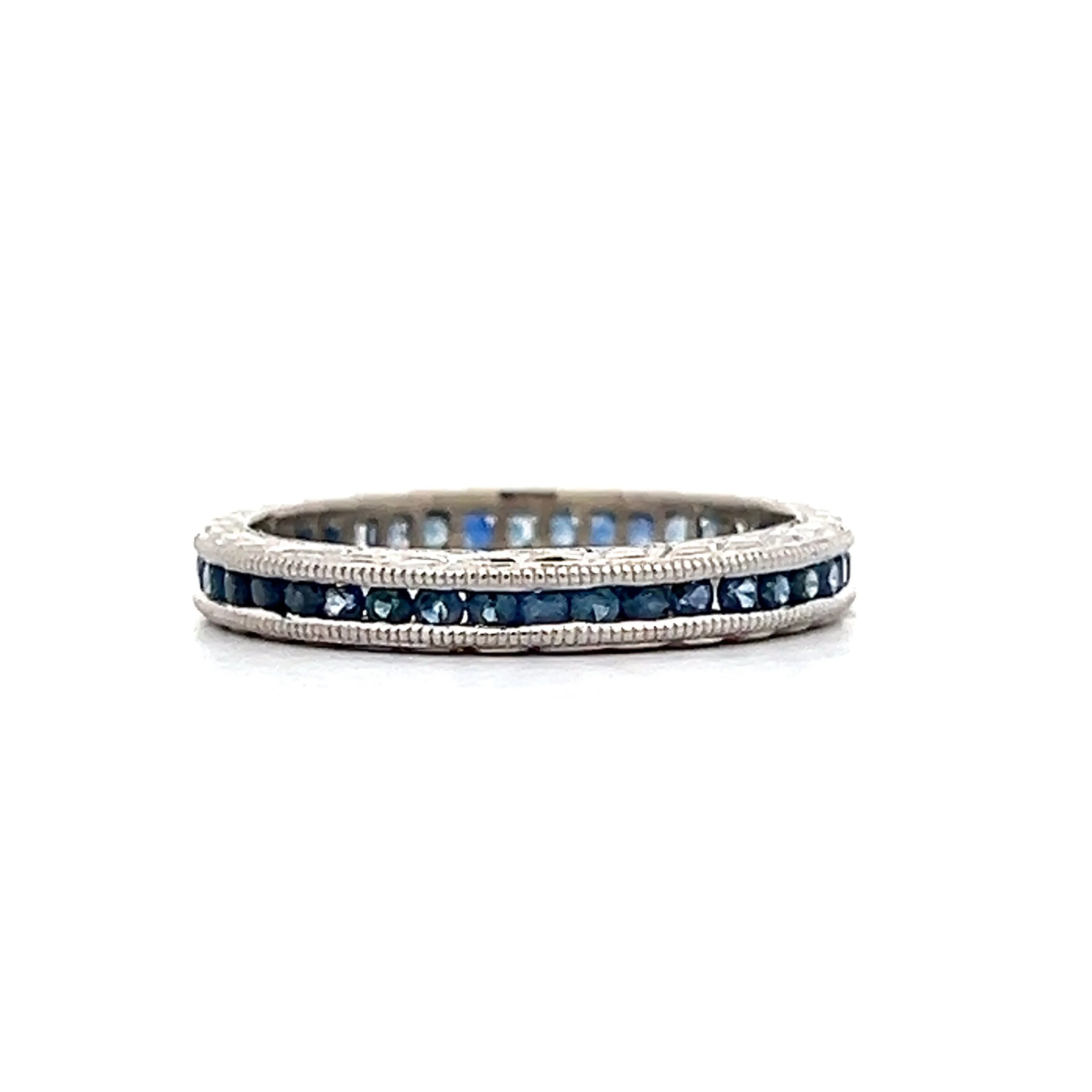 .61 Blue Sapphire Eternity Channel Set Band in White Gold - Image 3