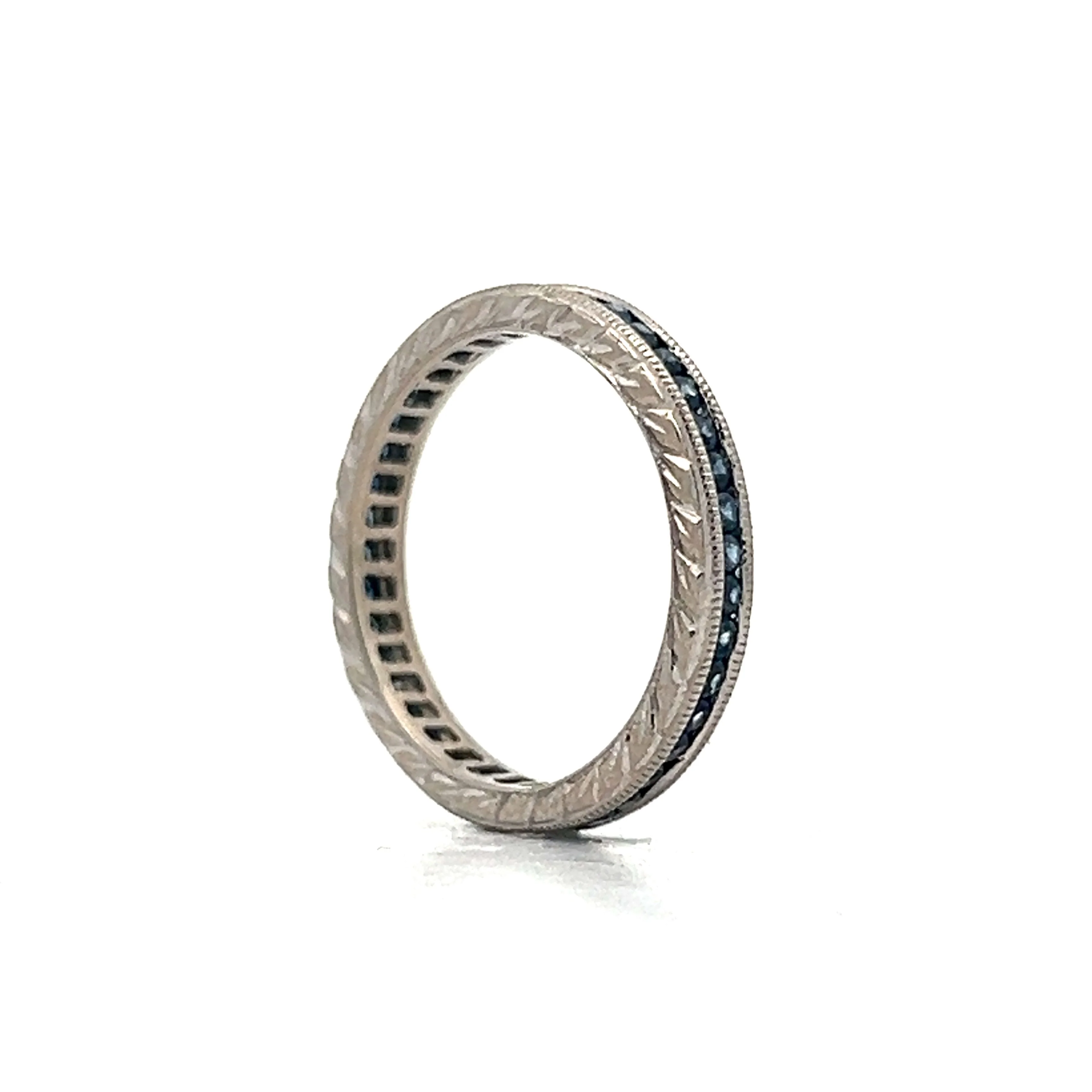 .61 Blue Sapphire Eternity Channel Set Band in White Gold - Image 5