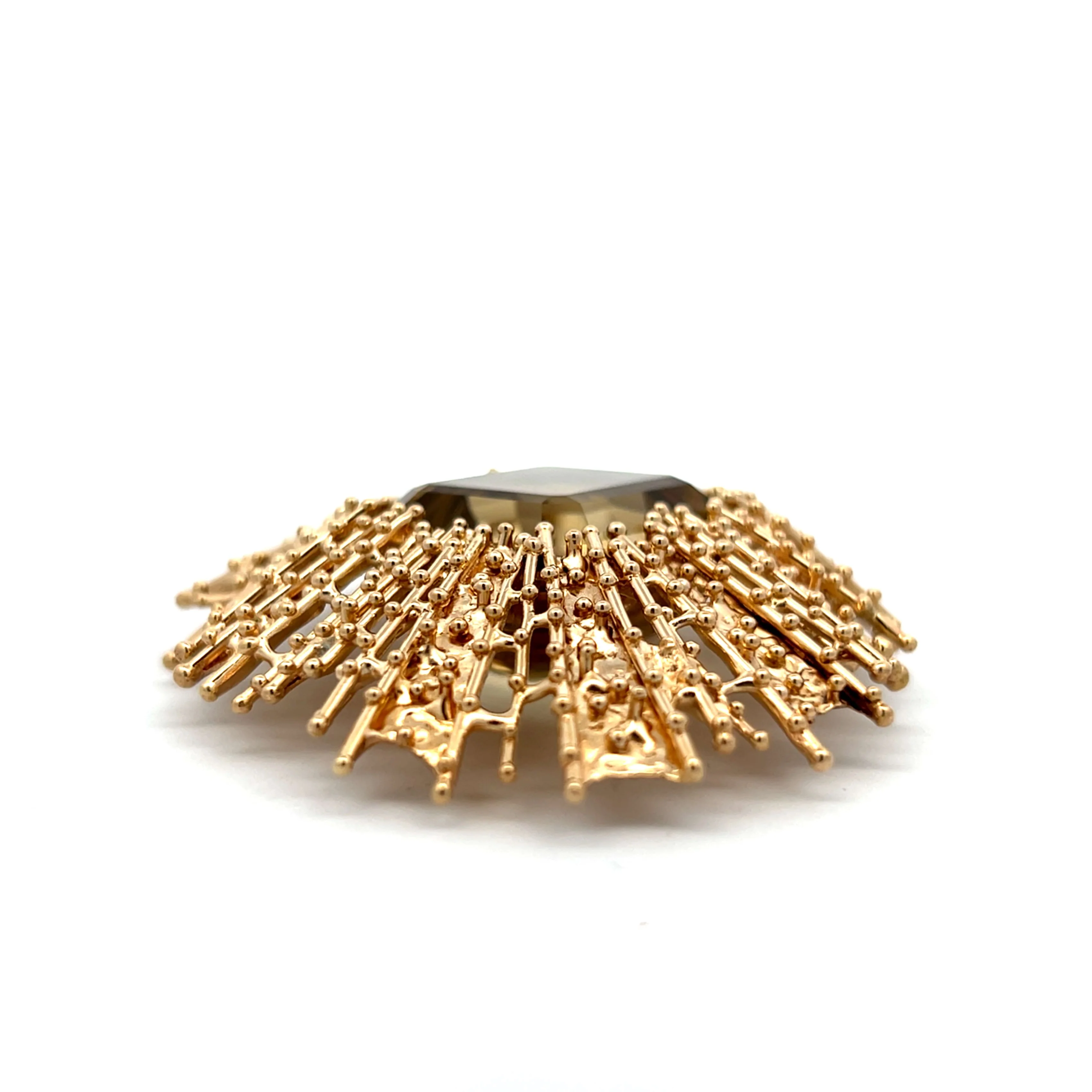 61 Carat Smokey Quartz Pendant in 14k Yellow Gold - Image 3
