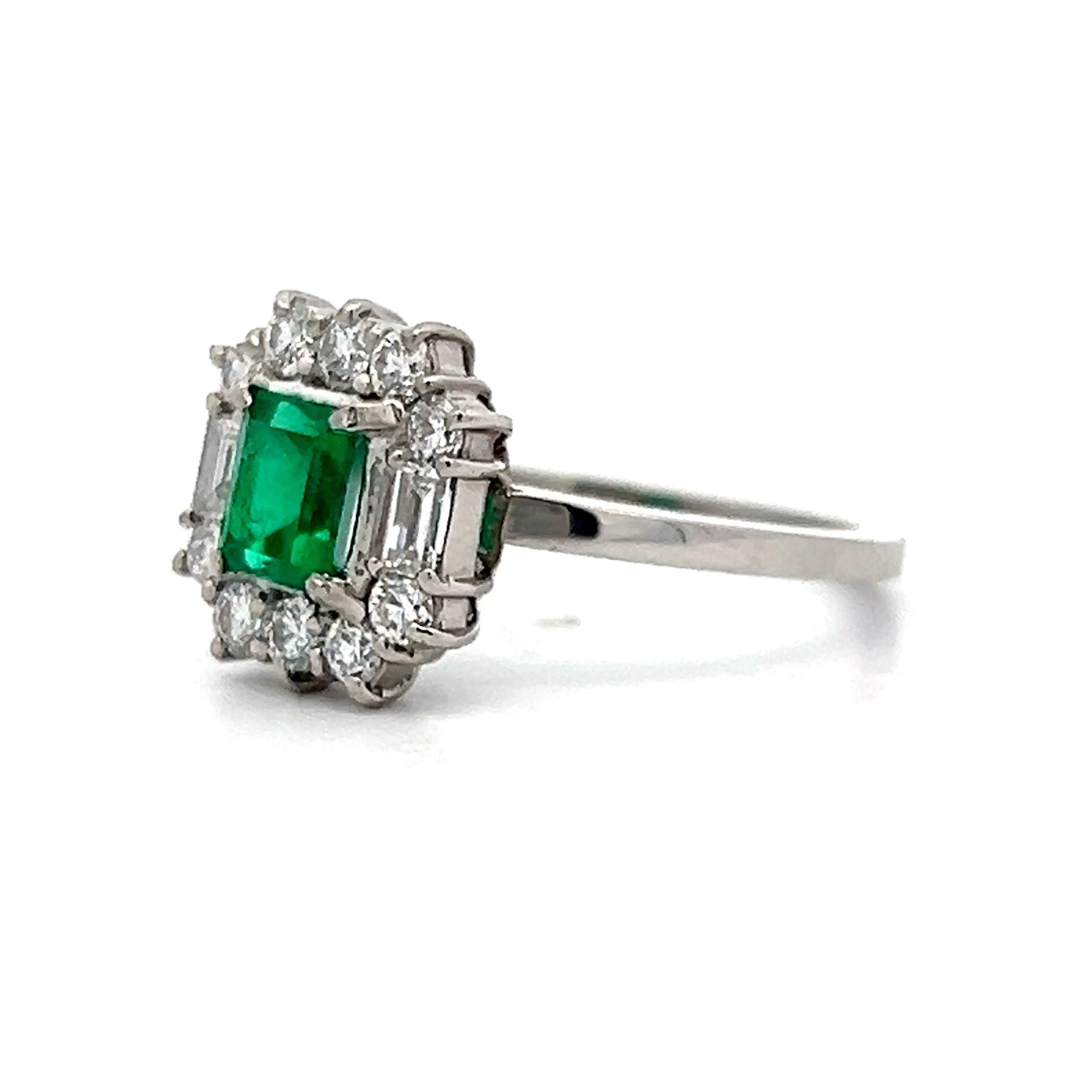 .61 Emerald Cut Emerald Cocktail Ring in Platinum - Image 2