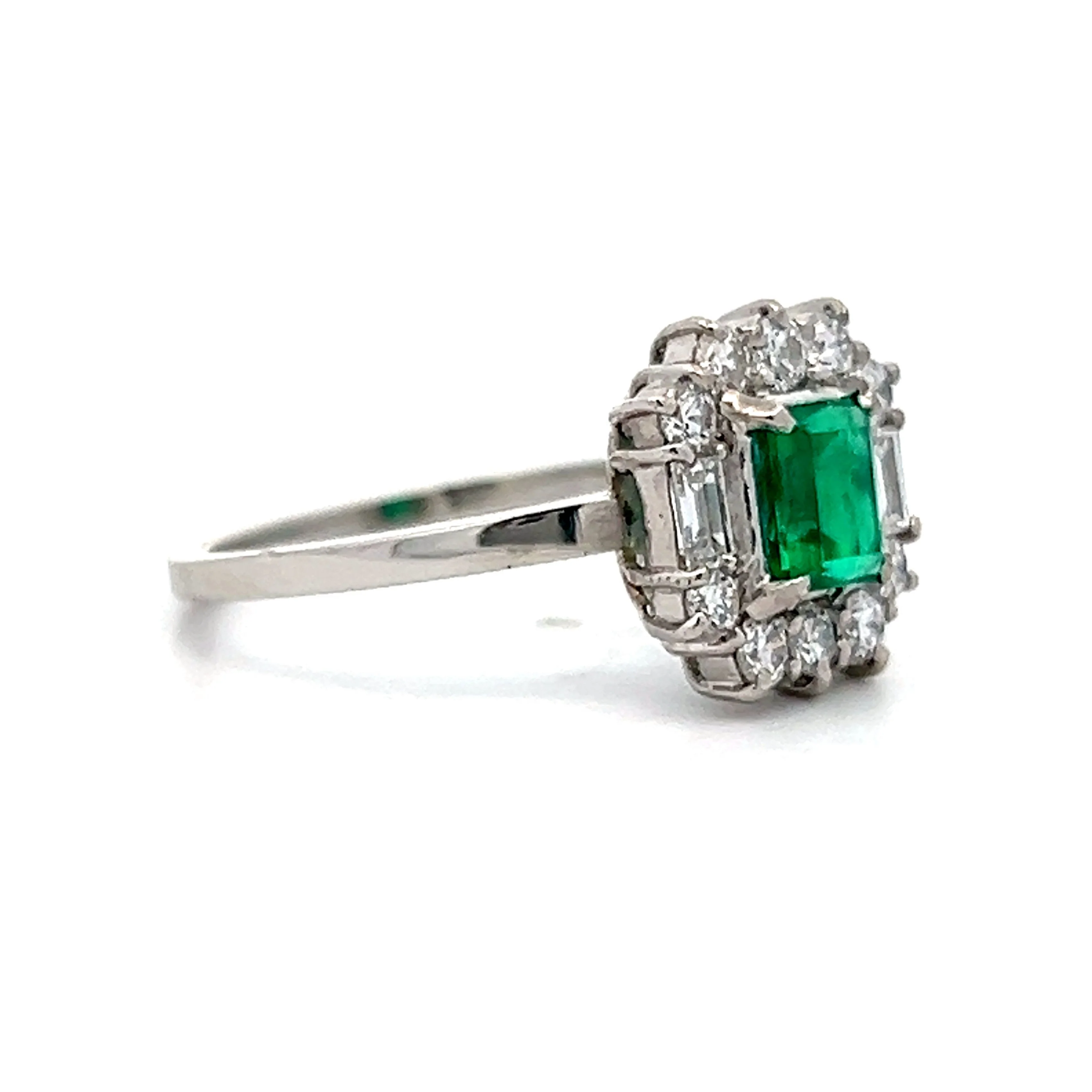 .61 Emerald Cut Emerald Cocktail Ring in Platinum - Image 3