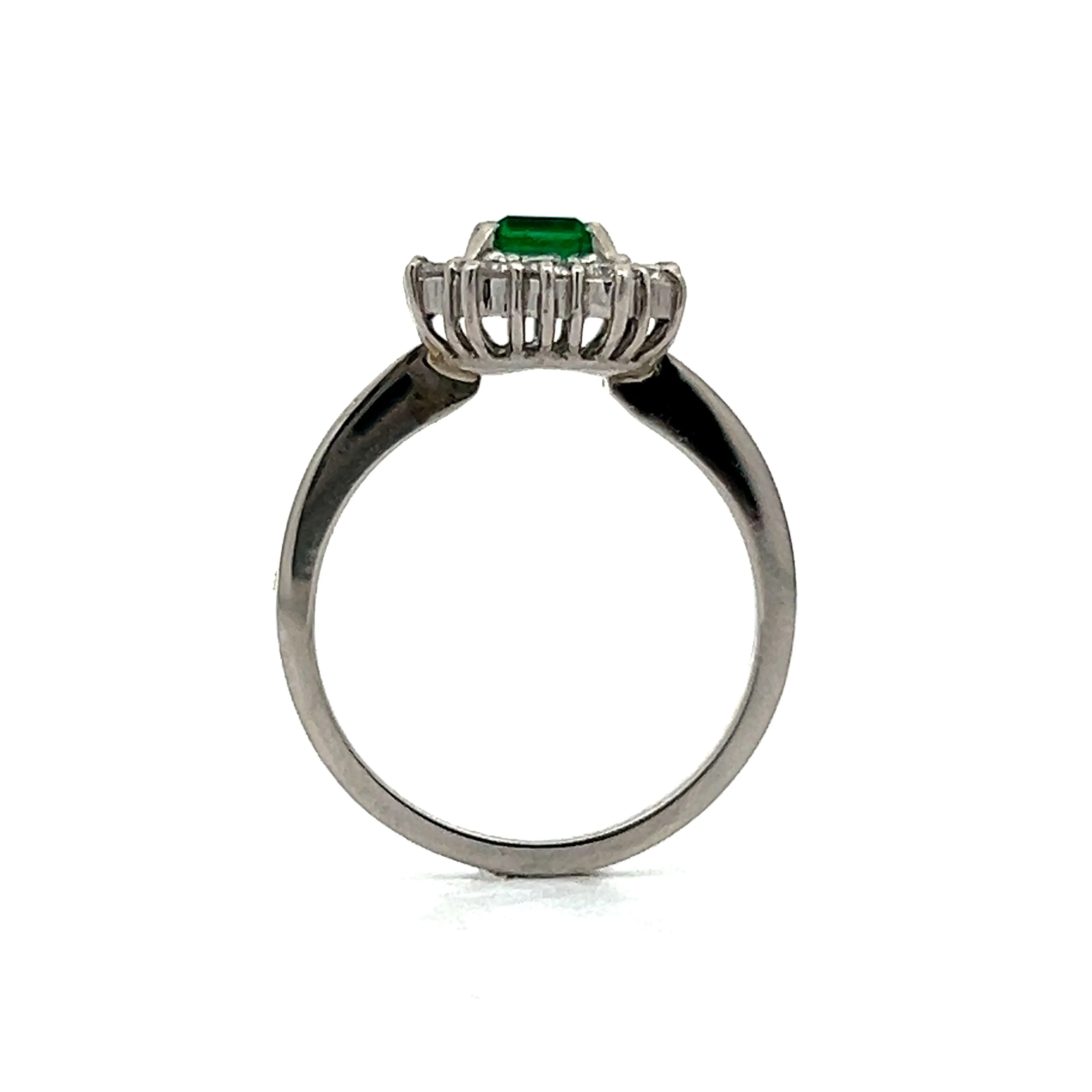 .61 Emerald Cut Emerald Cocktail Ring in Platinum - Image 4