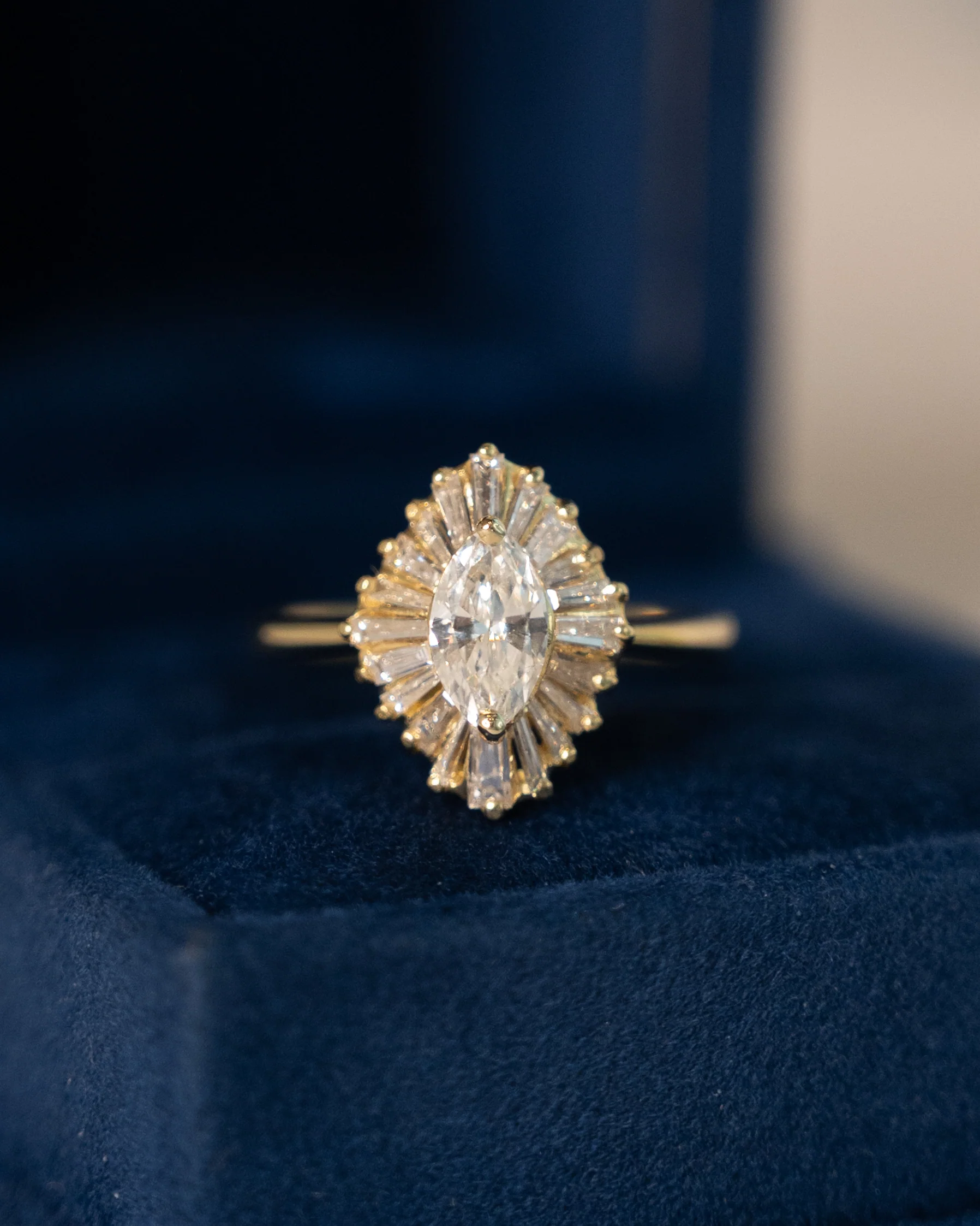 .61 Marquise Diamond Ballerina Engagement Ring 18k - Image 6