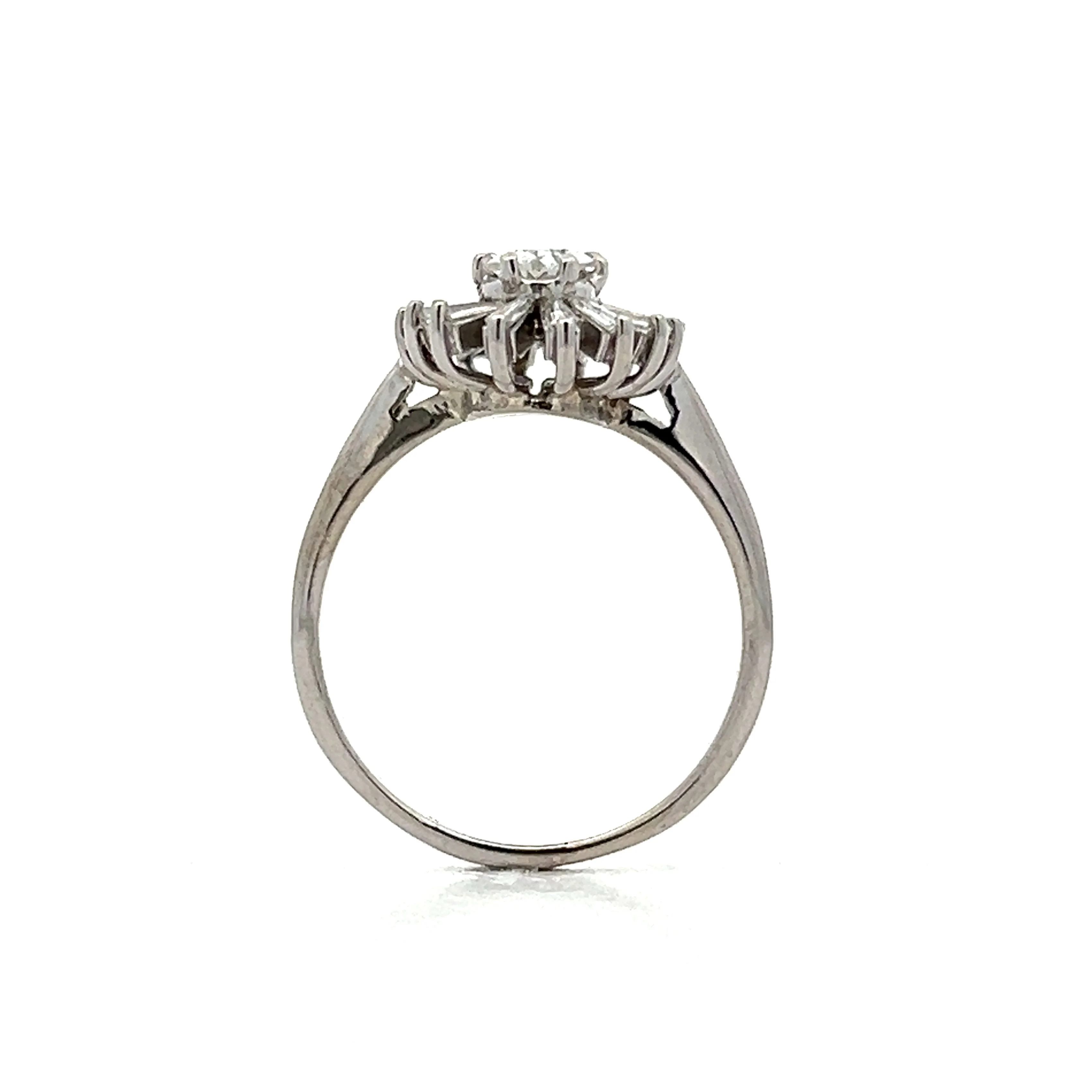 .61 Oval Halo Engagement Ring in 14k White Gold - Image 4