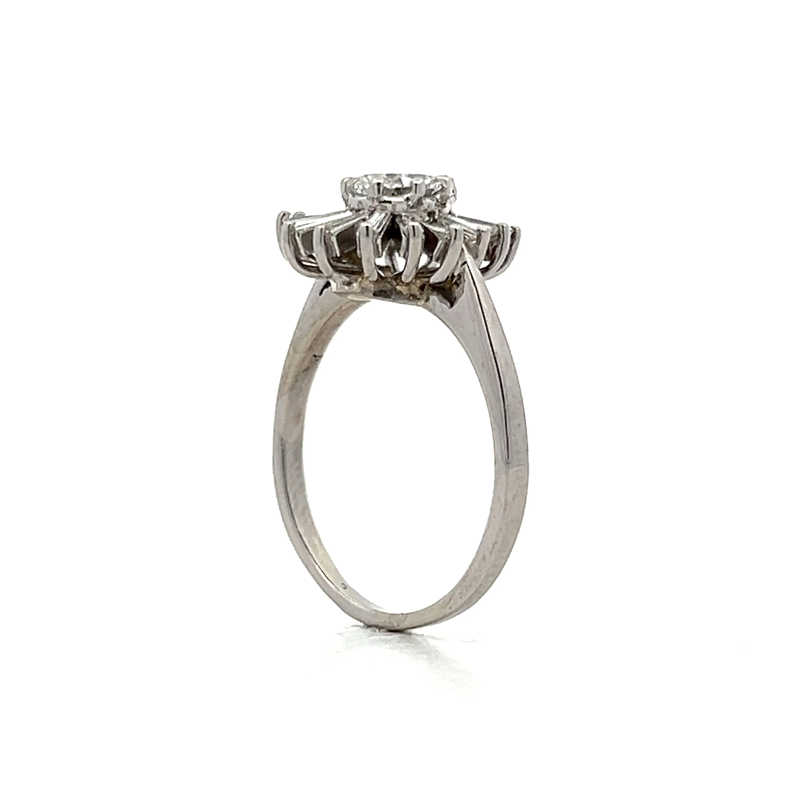 .61 Oval Halo Engagement Ring in 14k White Gold - Image 5