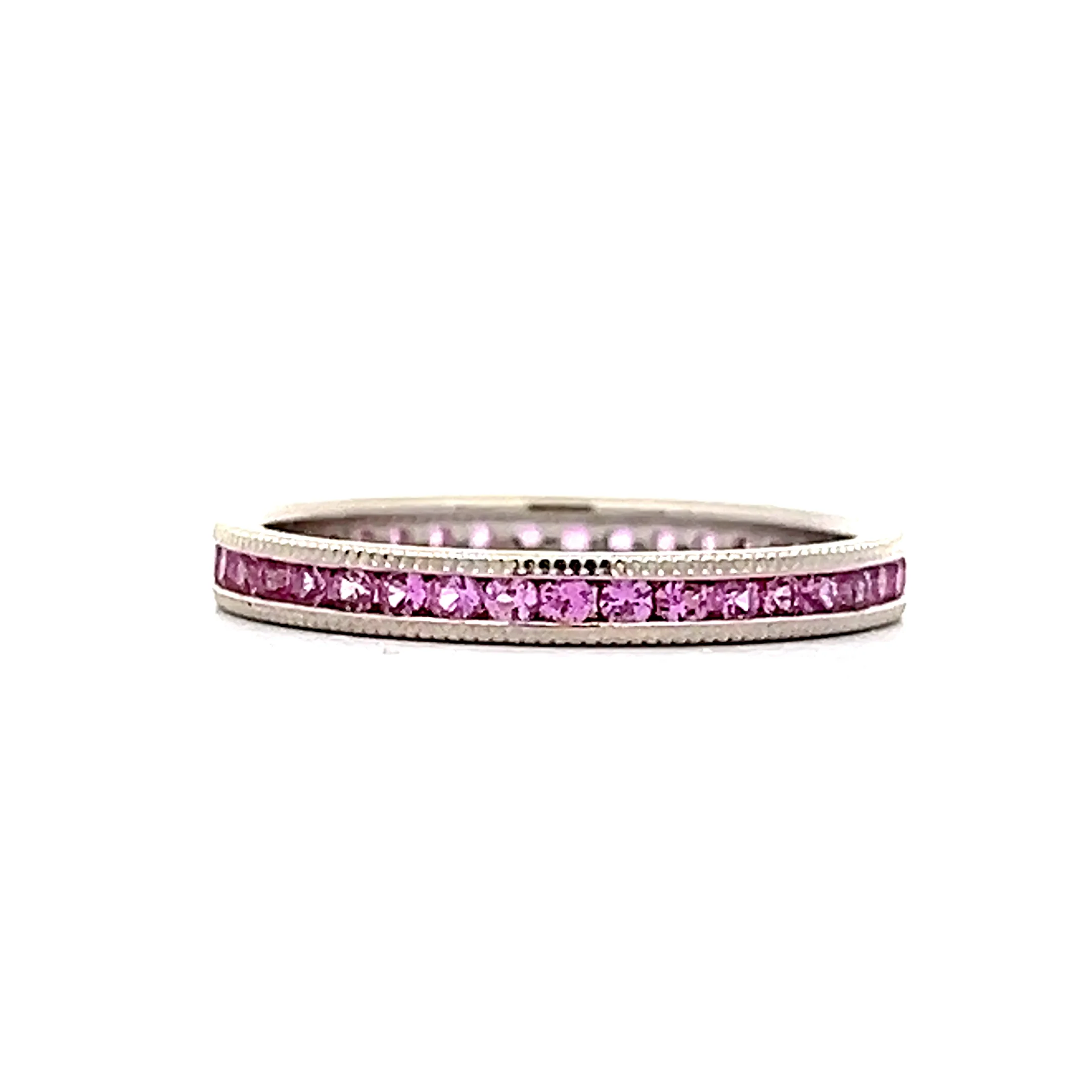 .61 Pink Sapphire Eternity Band in 18k White Gold - Image 3