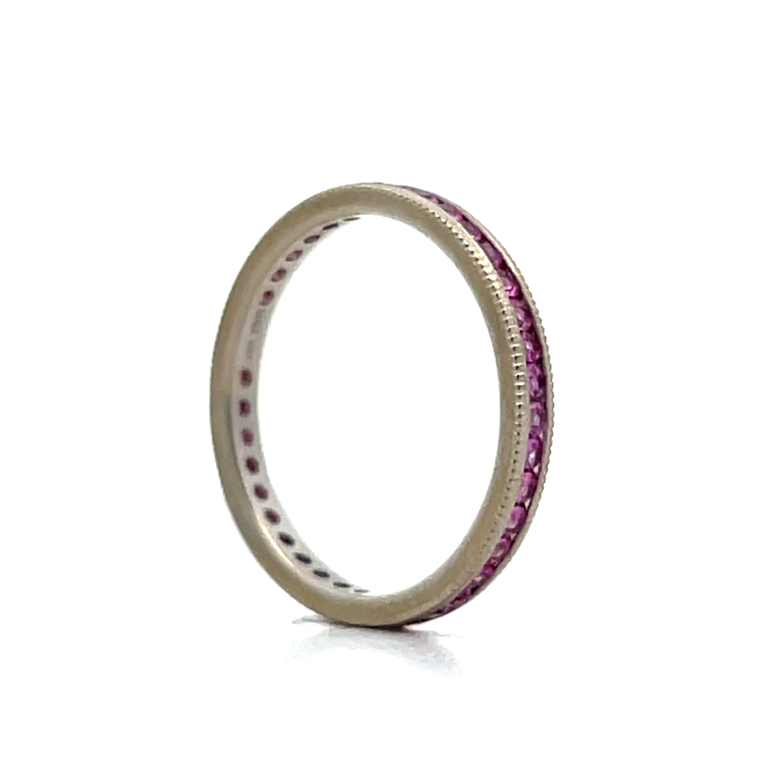 .61 Pink Sapphire Eternity Band in 18k White Gold - Image 5
