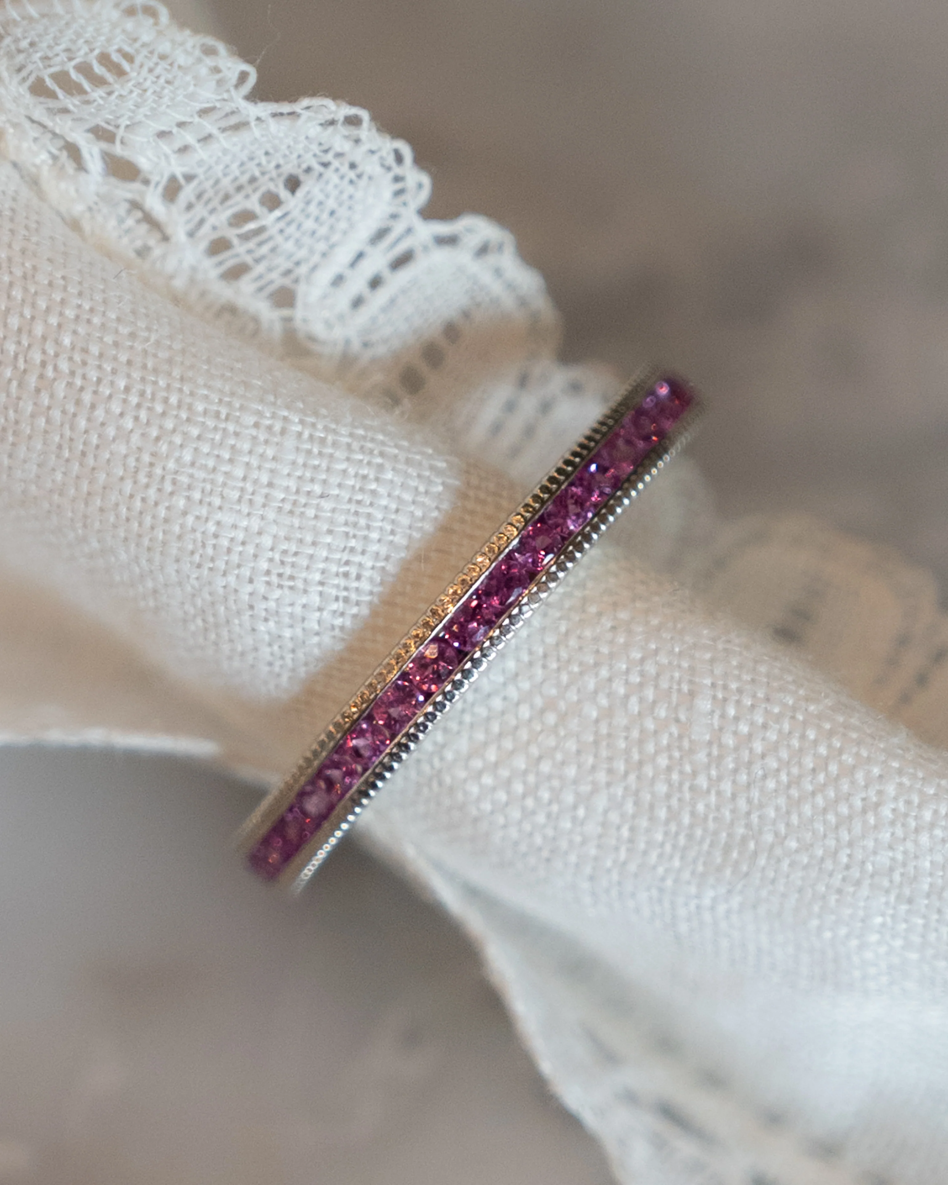 .61 Pink Sapphire Eternity Band in 18k White Gold - Image 6