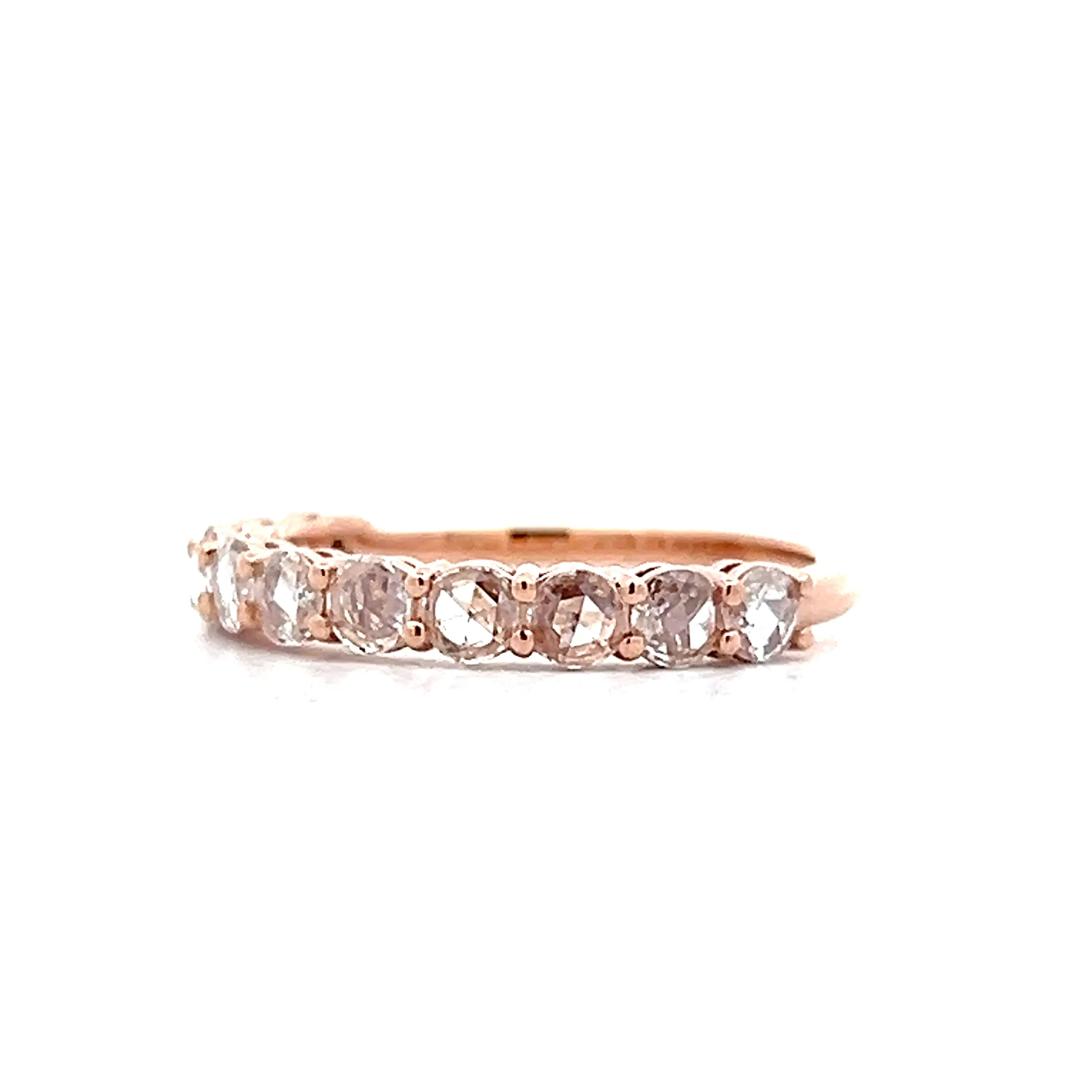 .62 Rose Cut Diamond Wedding Band in 14k Rose Gold - Image 2