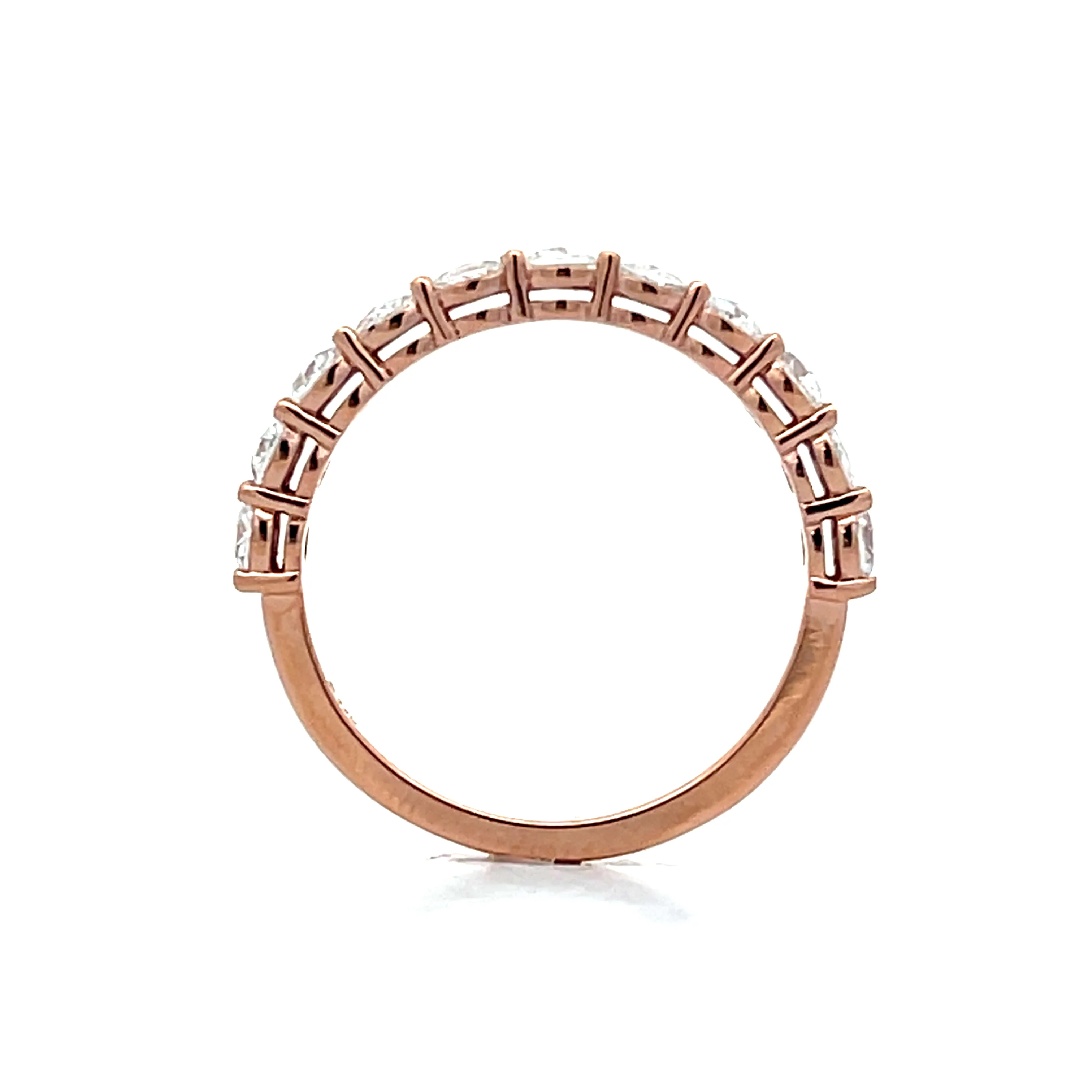 .62 Rose Cut Diamond Wedding Band in 14k Rose Gold - Image 4