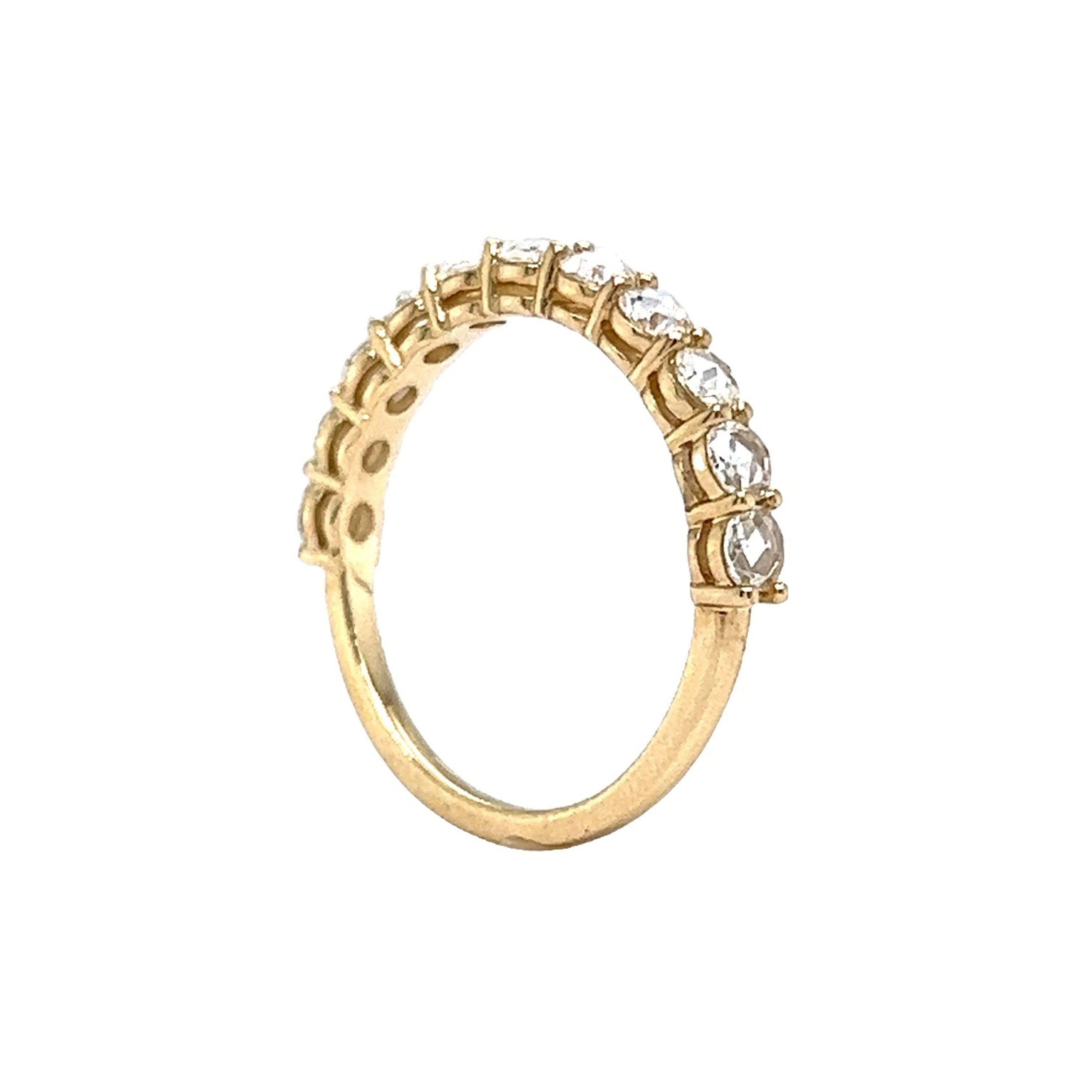 .62 Rose Cut Diamond Wedding Band in 14k Yellow Gold - Image 5