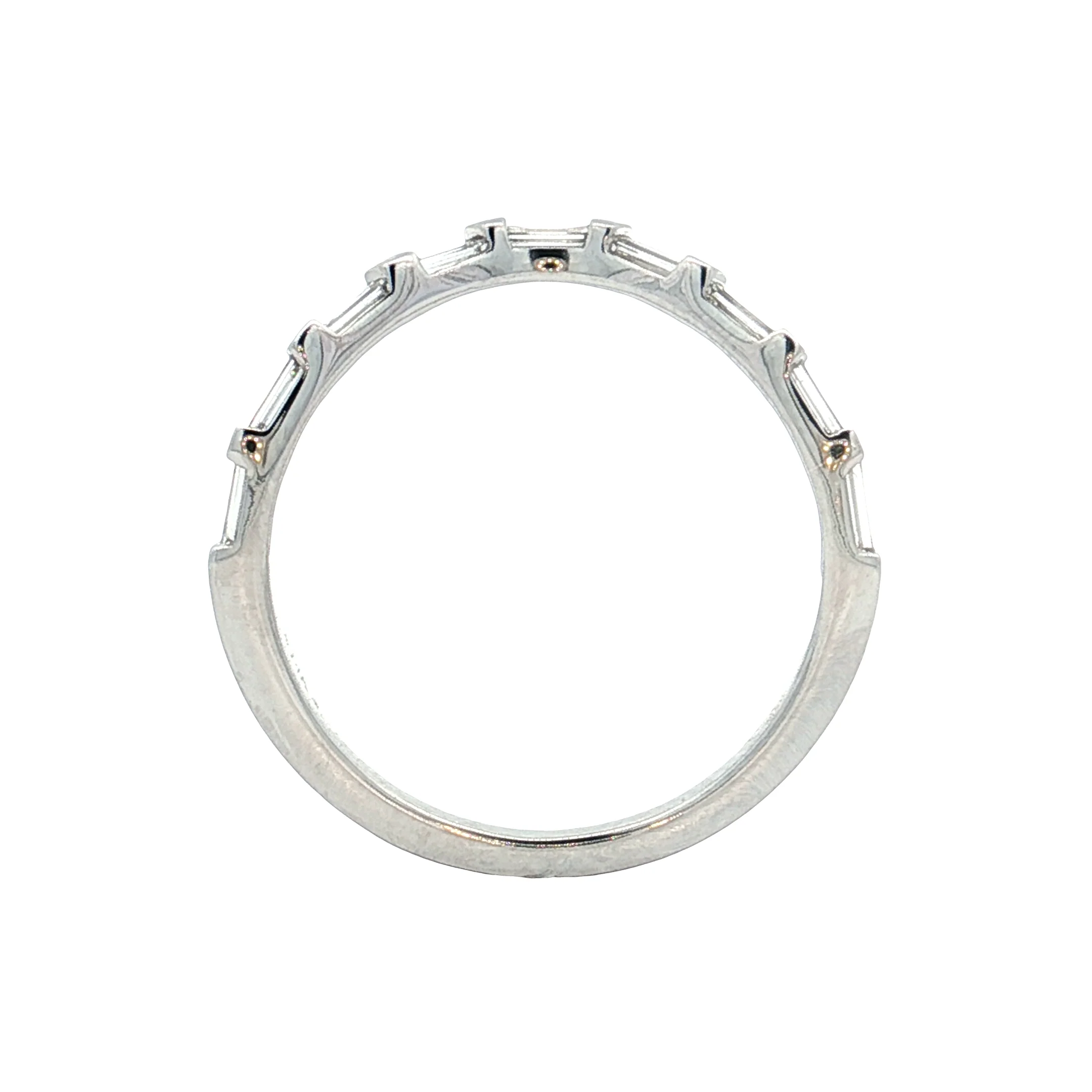 .63 Baguette Diamond Contour Wedding Band 14k - Image 4