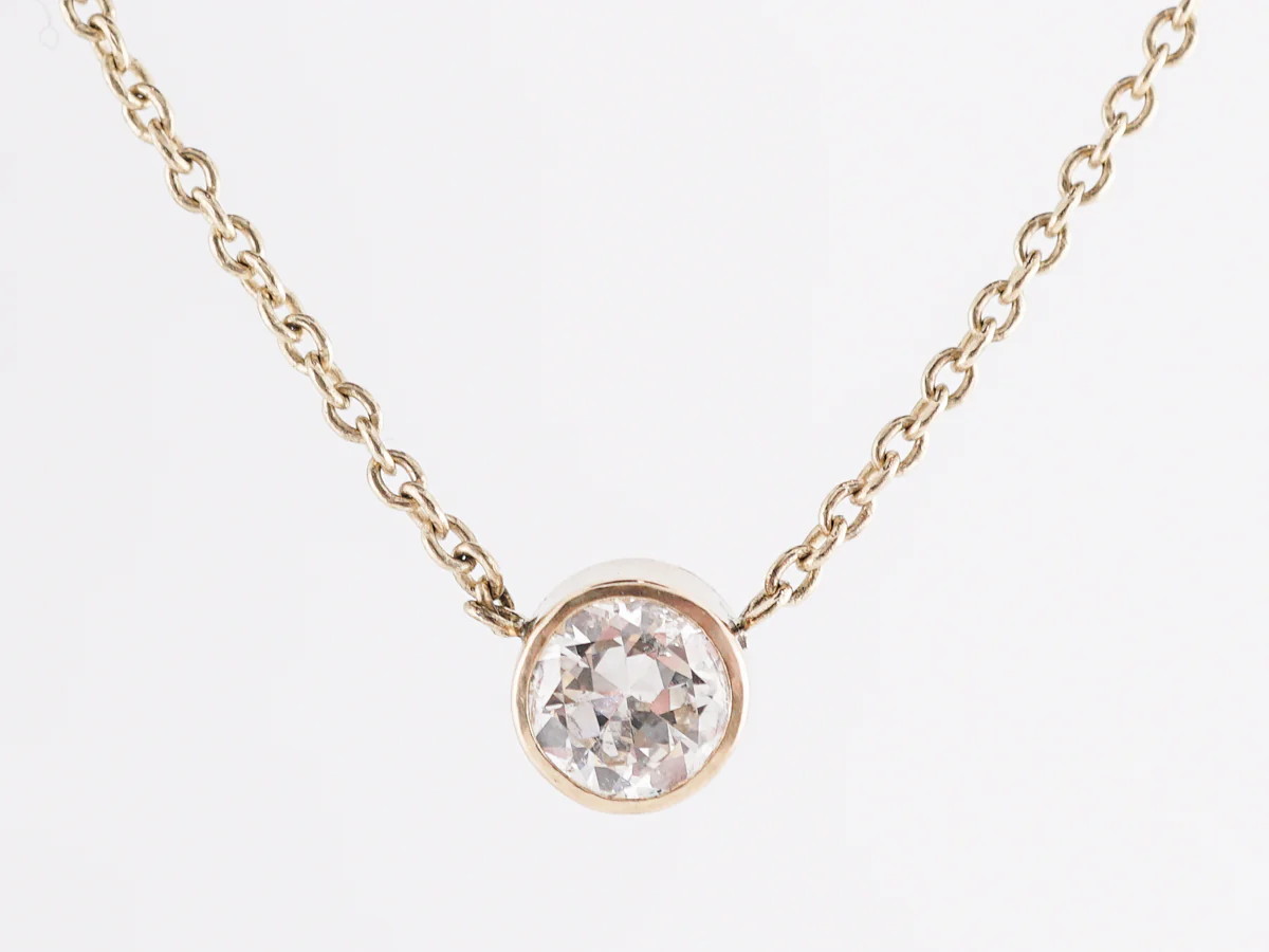 .63 Bezel Set Diamond Necklace in 14k Yellow Gold - Image 2