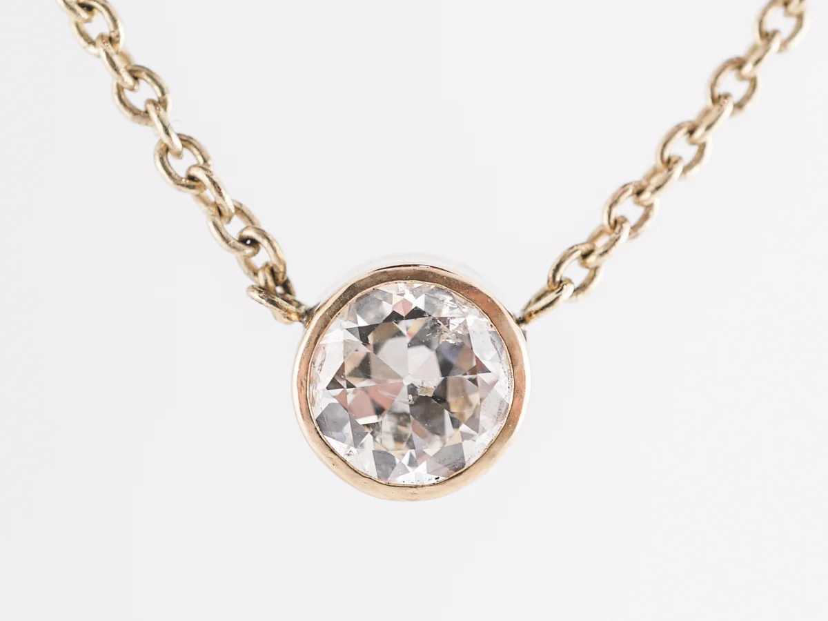 .63 Bezel Set Diamond Necklace in 14k Yellow Gold - Image 3