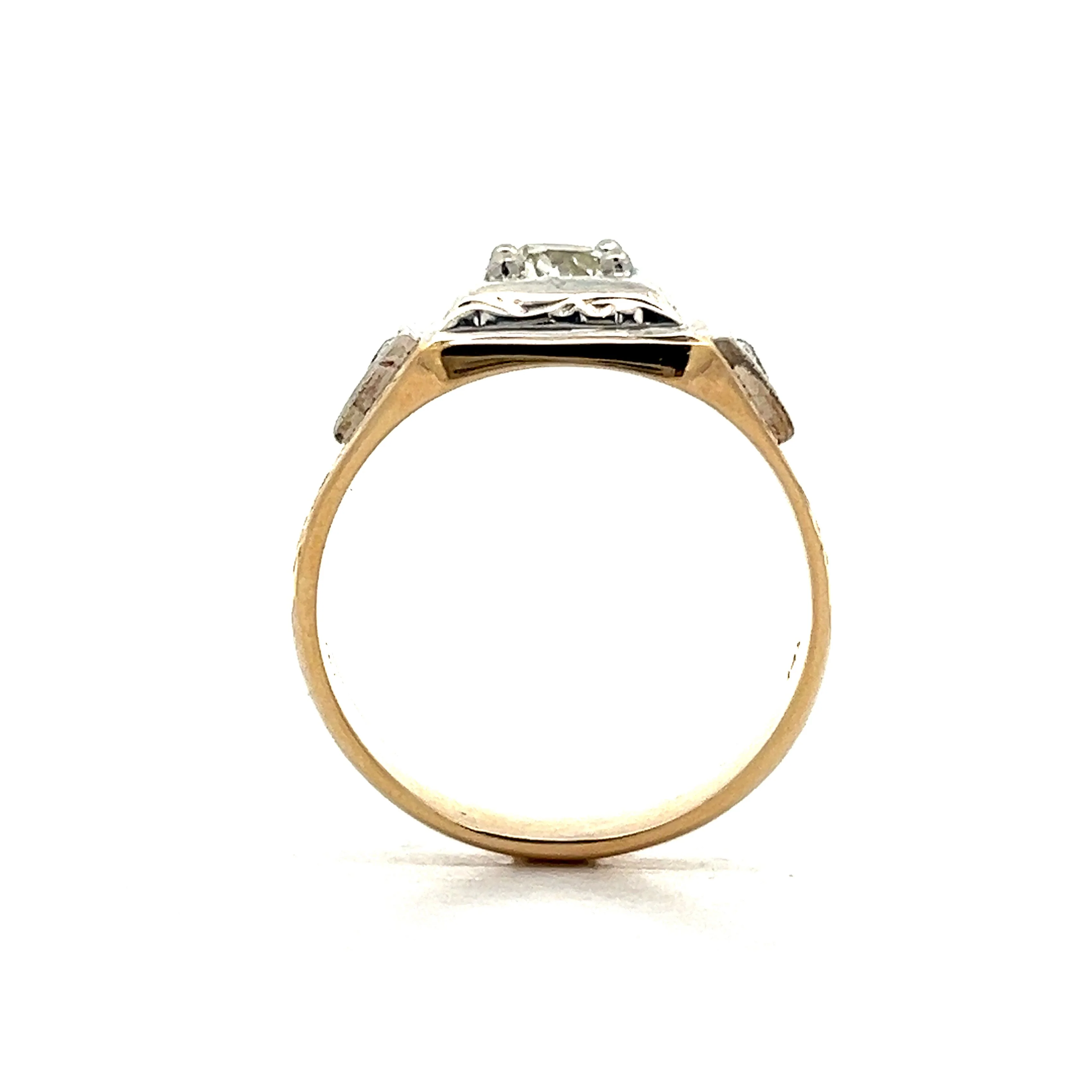 .63 Vintage Retro Mens Diamond Ring in 14k - Image 4
