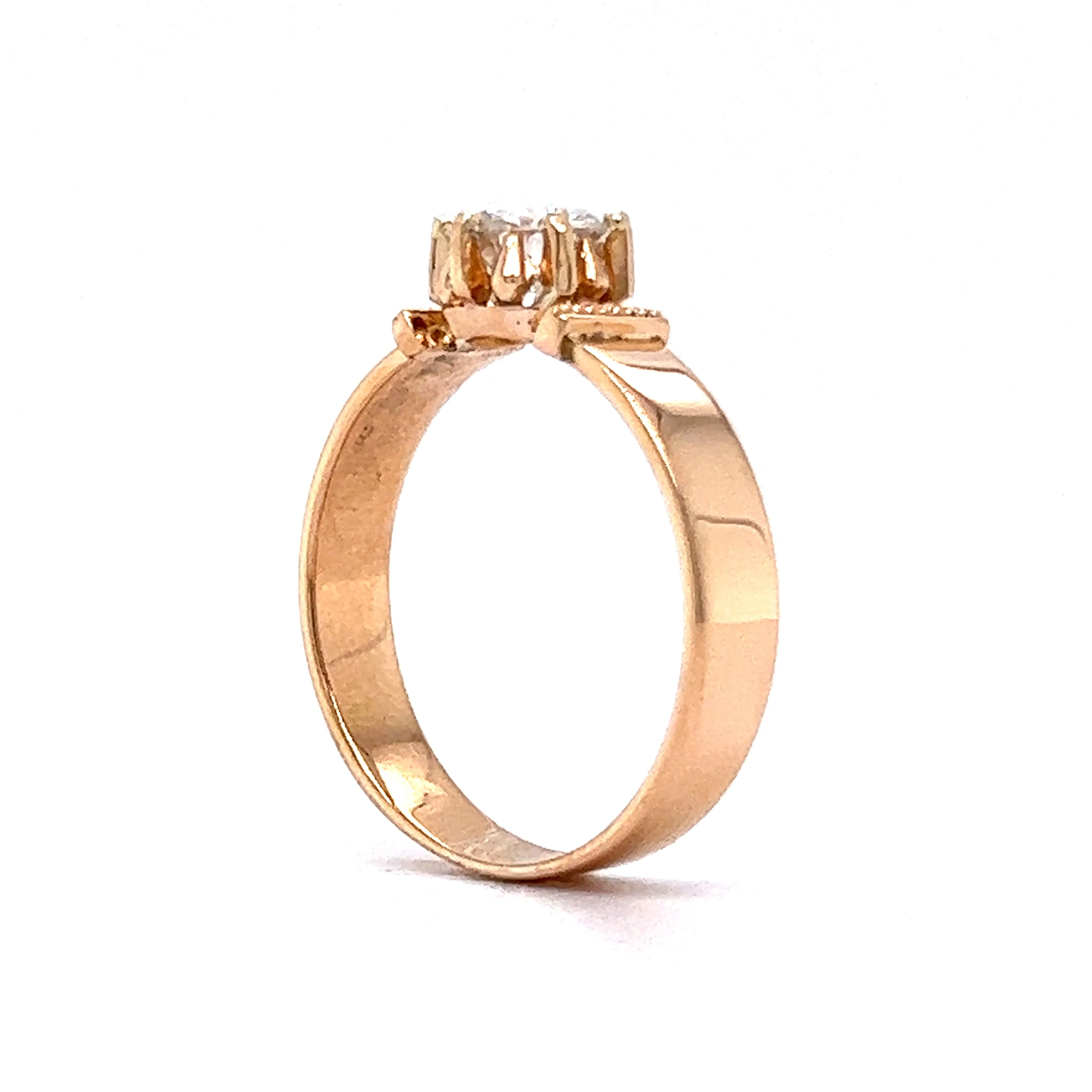 Vintage Victorian .63 Round Brilliant Diamond Engagement Ring in 18k Yellow Gold - Image 5