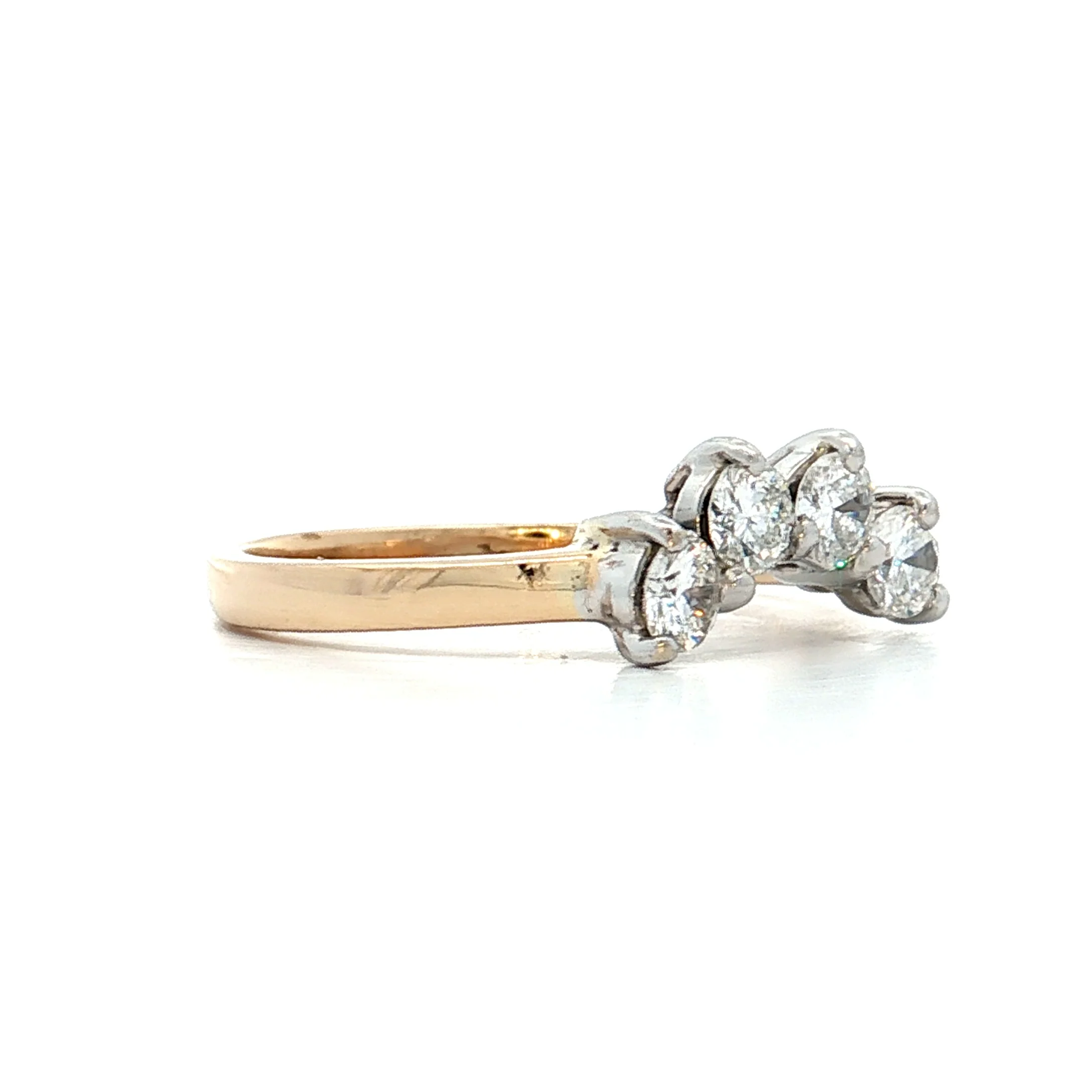 .64 Diamond Contour Two-Tone Band 14k - Image 3
