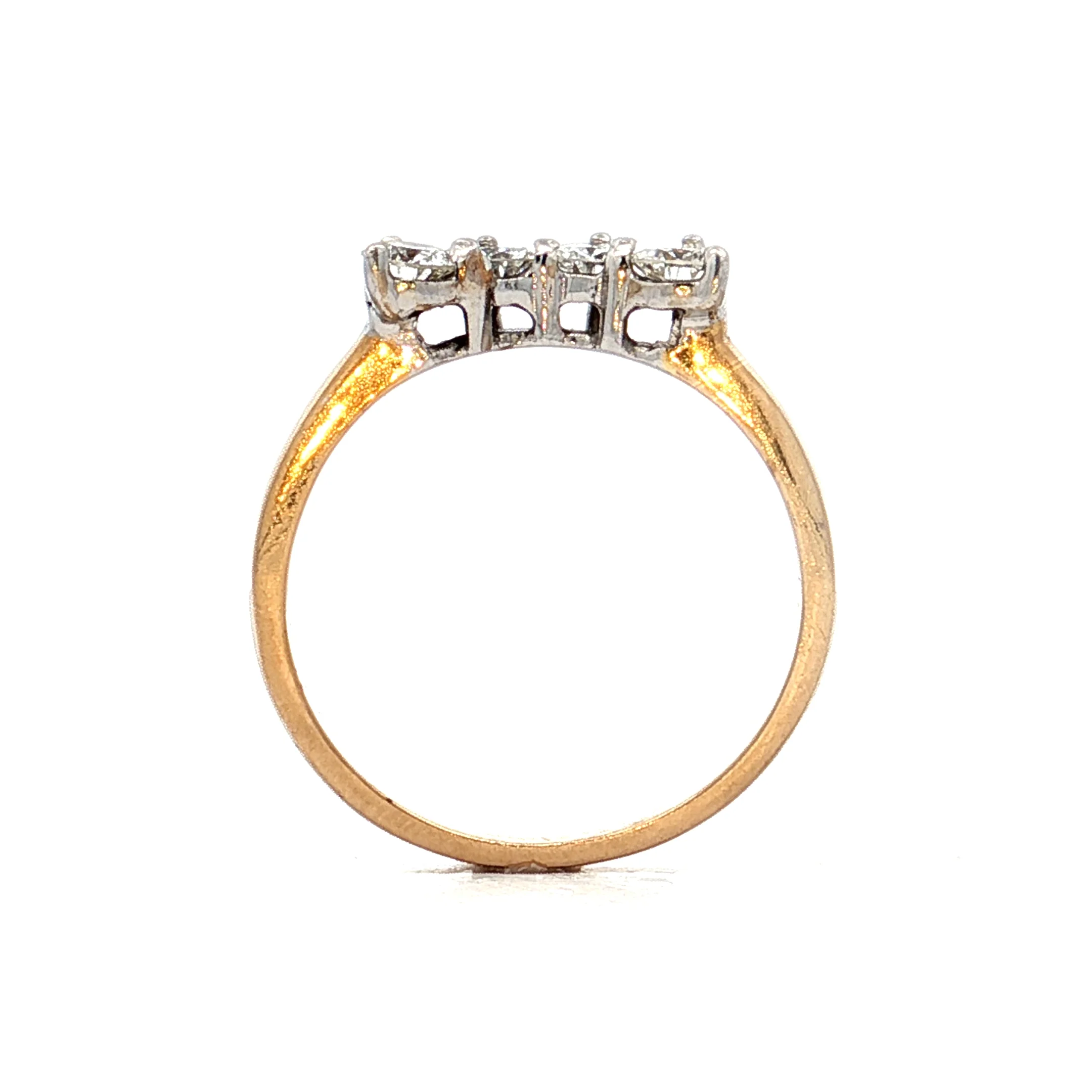 .64 Diamond Contour Two-Tone Band 14k - Image 4