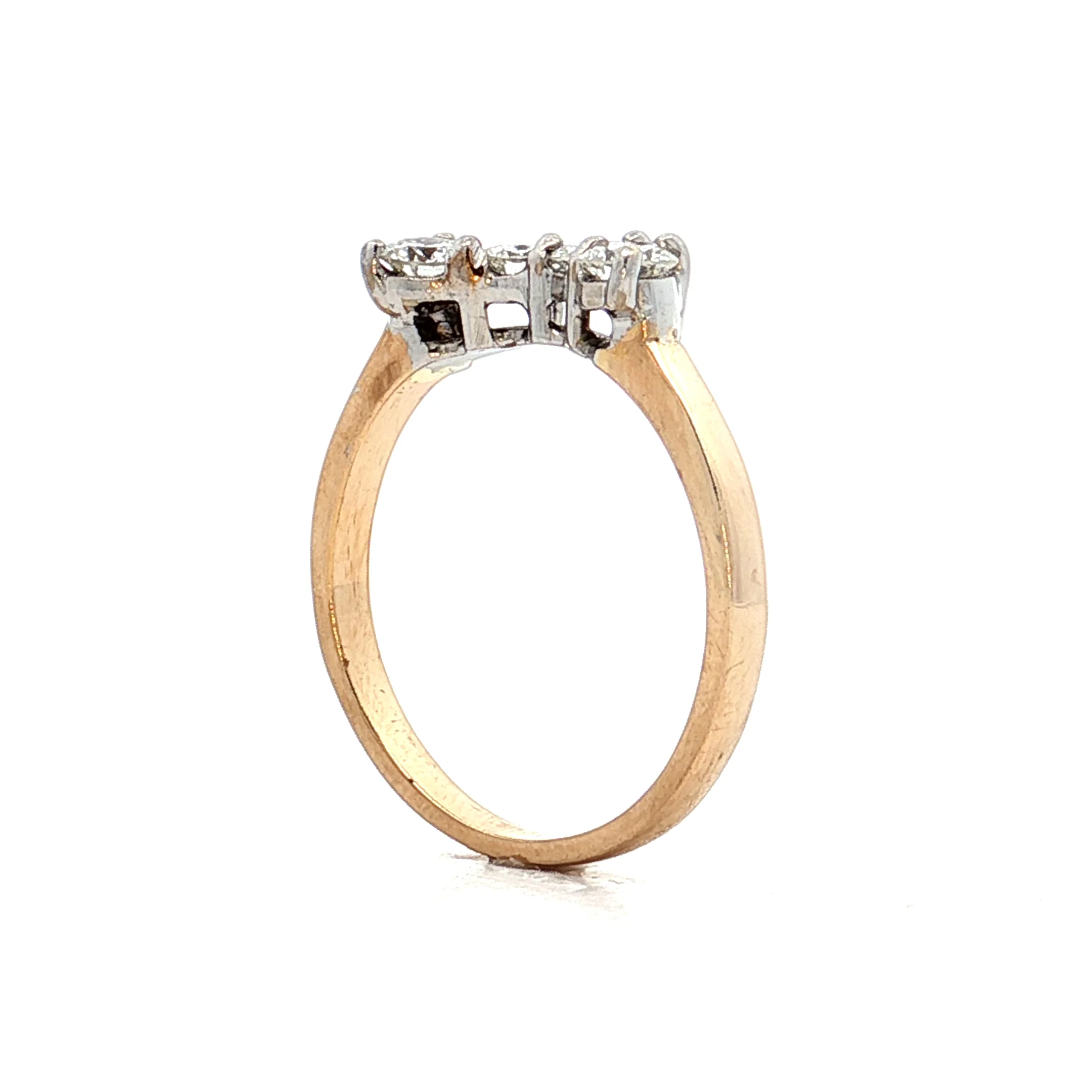 .64 Diamond Contour Two-Tone Band 14k - Image 5