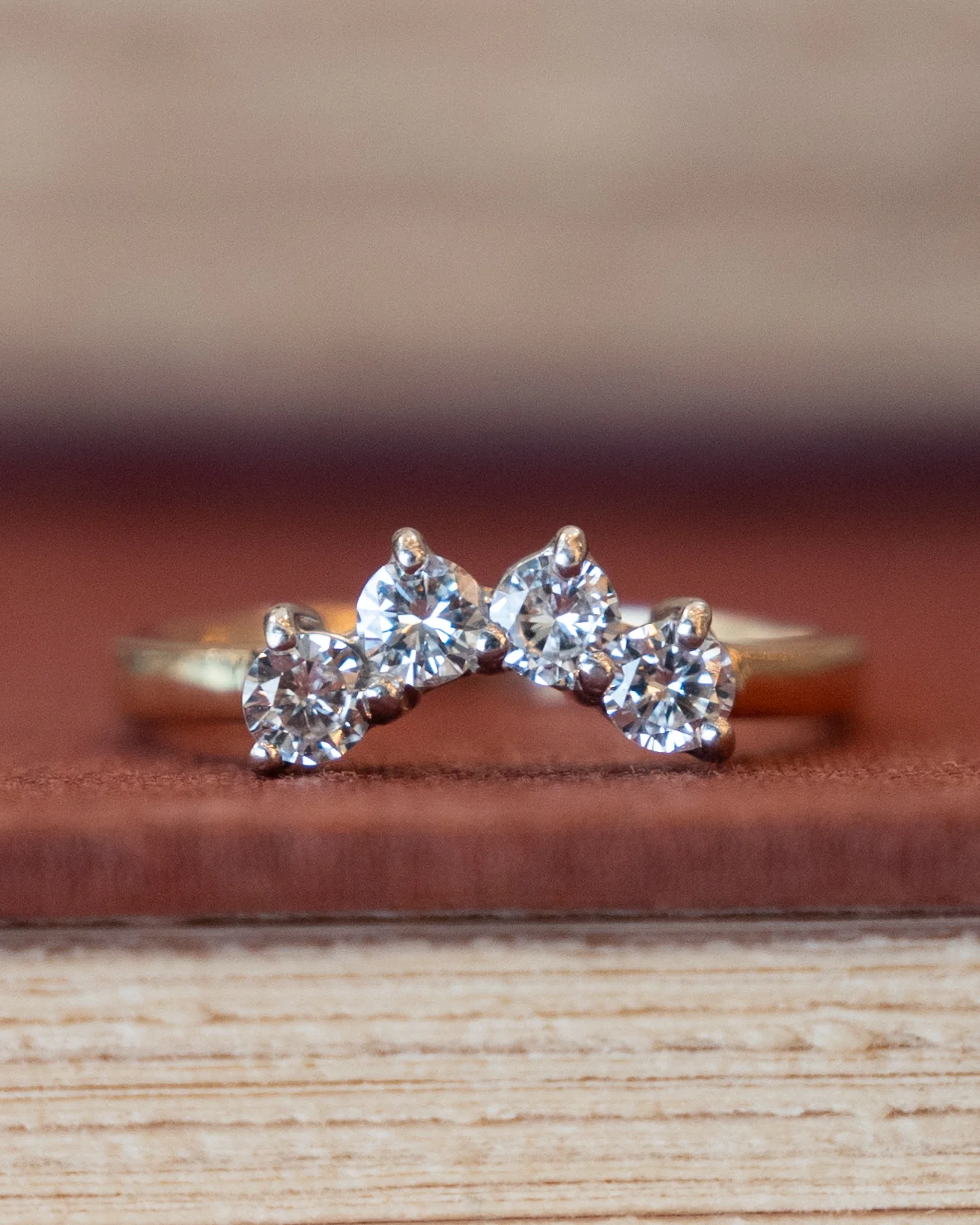 .64 Diamond Contour Two-Tone Band 14k - Image 6