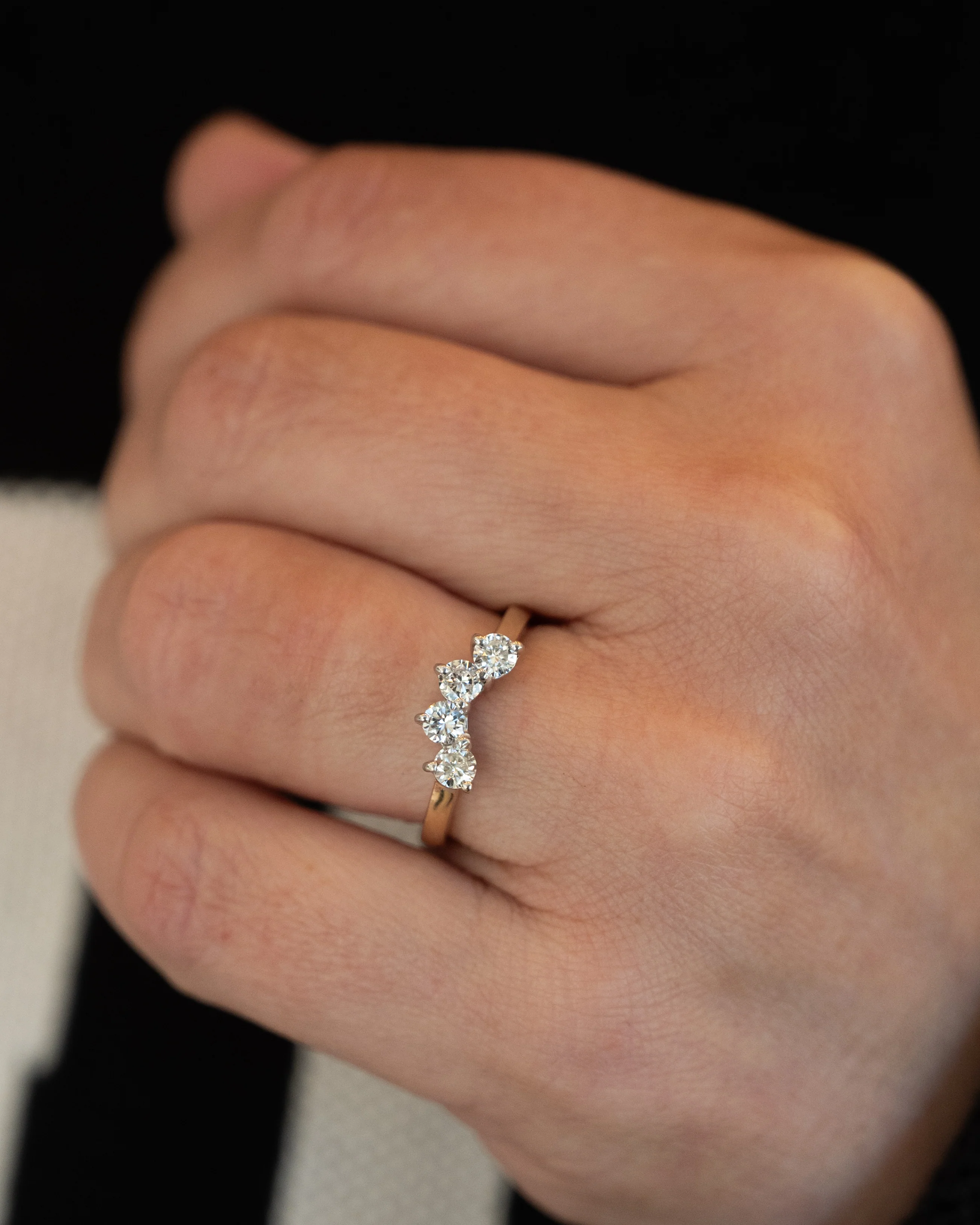 .64 Diamond Contour Two-Tone Band 14k - Image 7