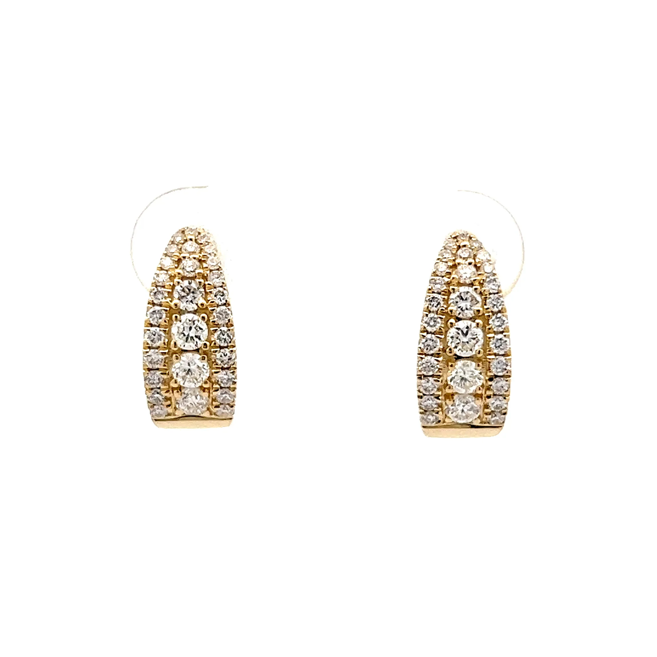 .64 Diamond Huggie Hoop Earrings in 14k