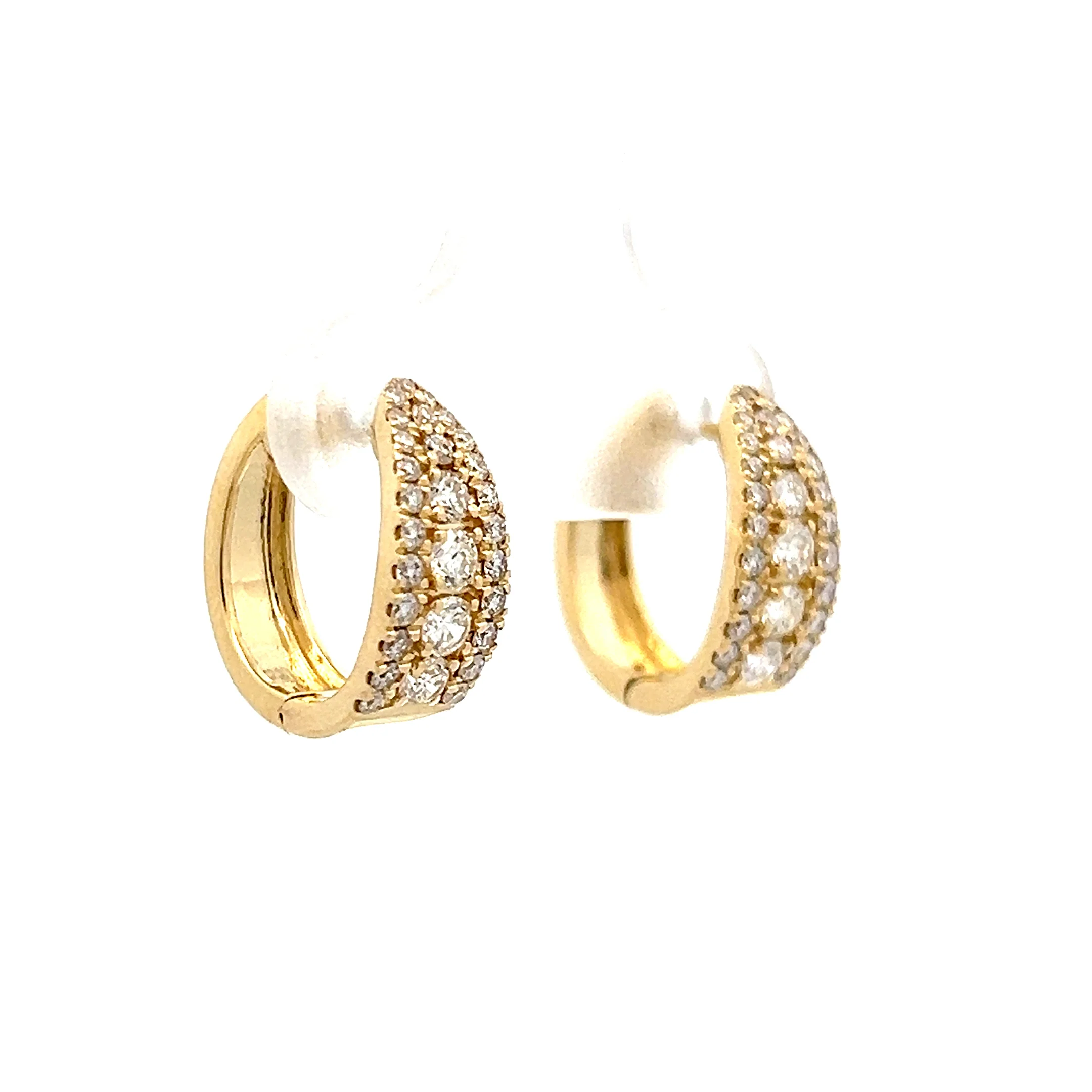 .64 Diamond Huggie Hoop Earrings in 14k - Image 3