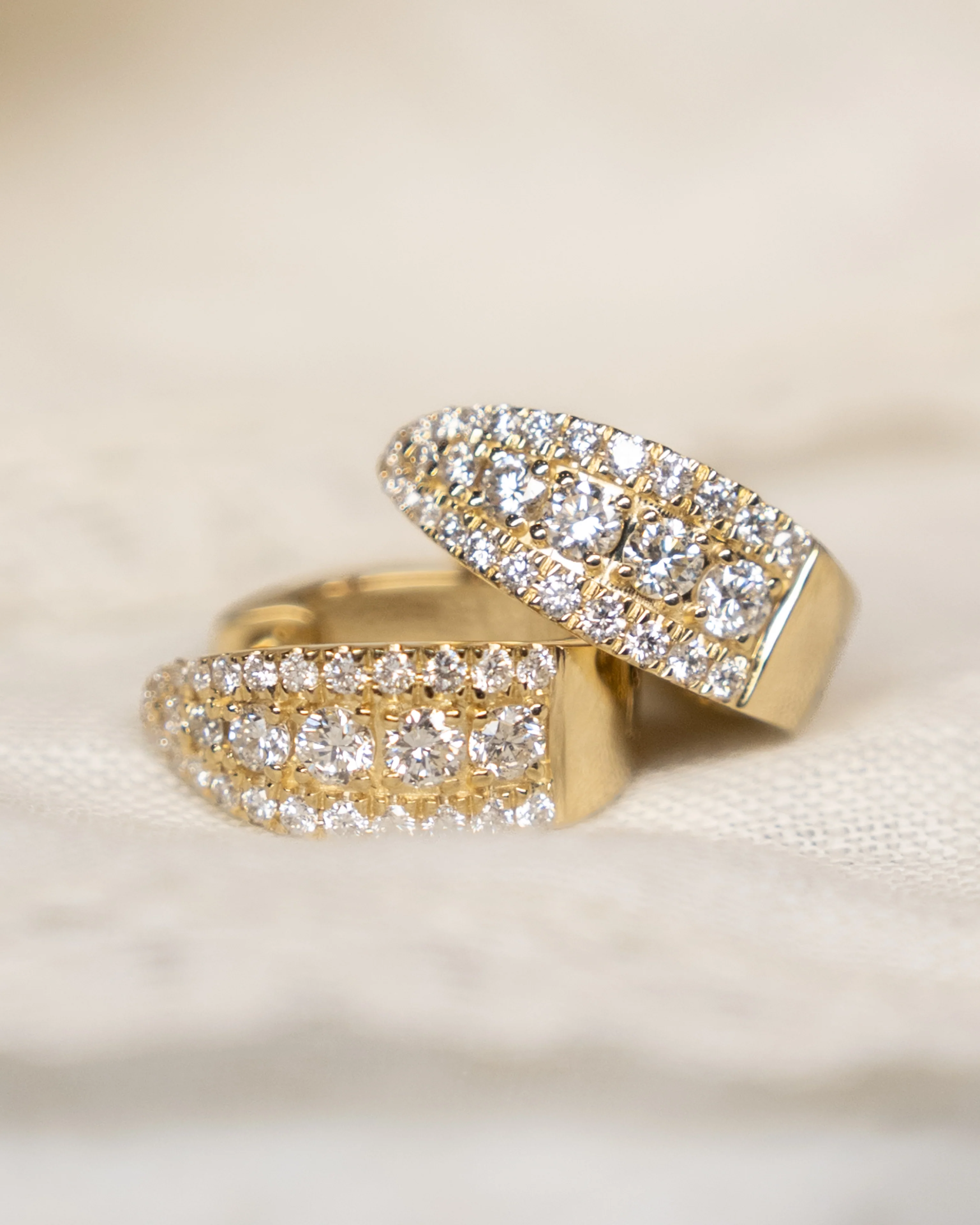 .64 Diamond Huggie Hoop Earrings in 14k - Image 4