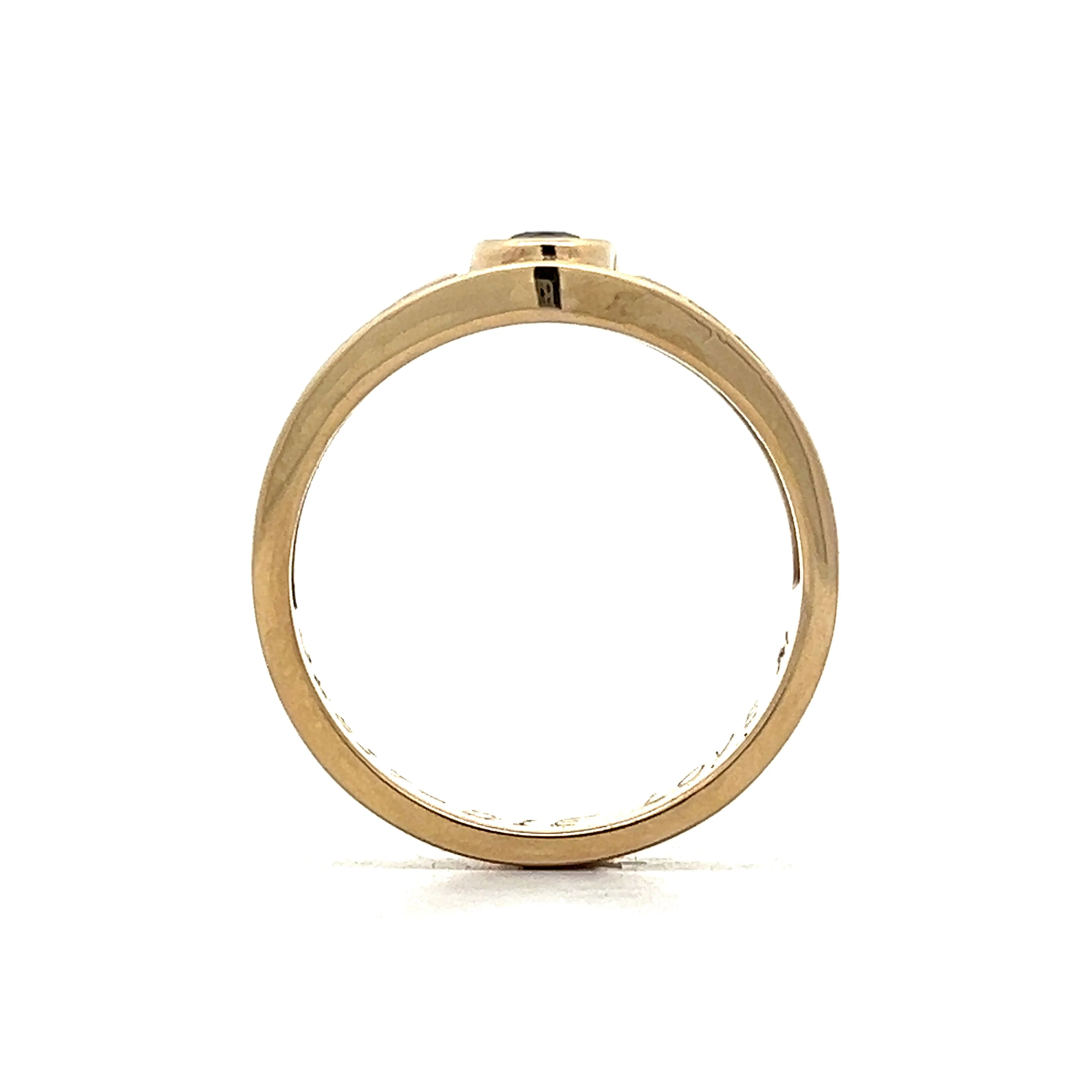 .64 Men's Bezel Sapphire Ring in 14k Yellow Gold - Image 4