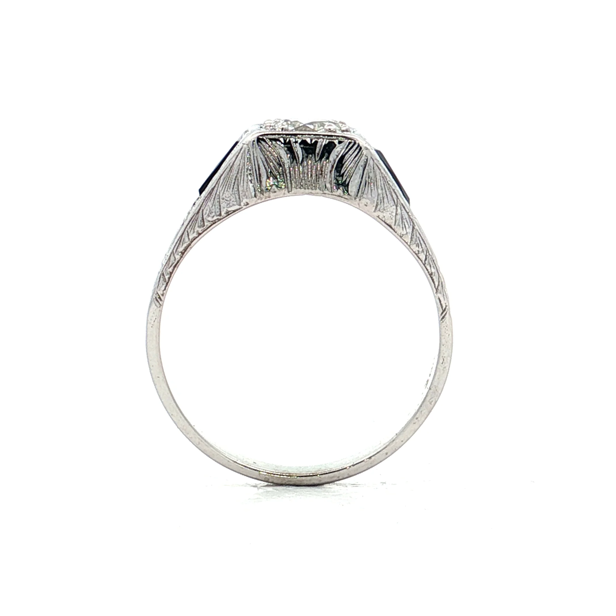 .65 Antique Diamond & Sapphire Engagement Ring in 20k - Image 4