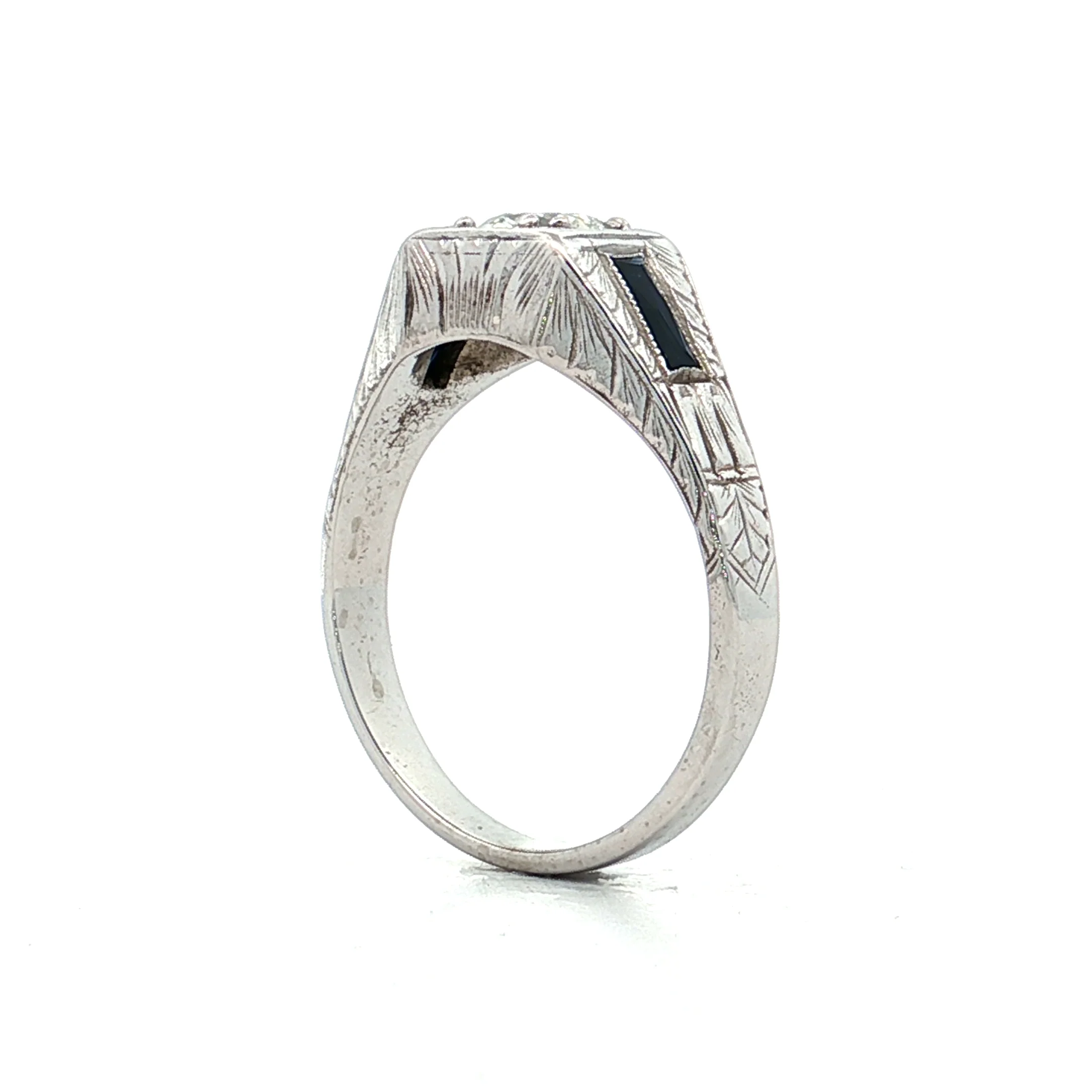 .65 Antique Diamond & Sapphire Engagement Ring in 20k - Image 5