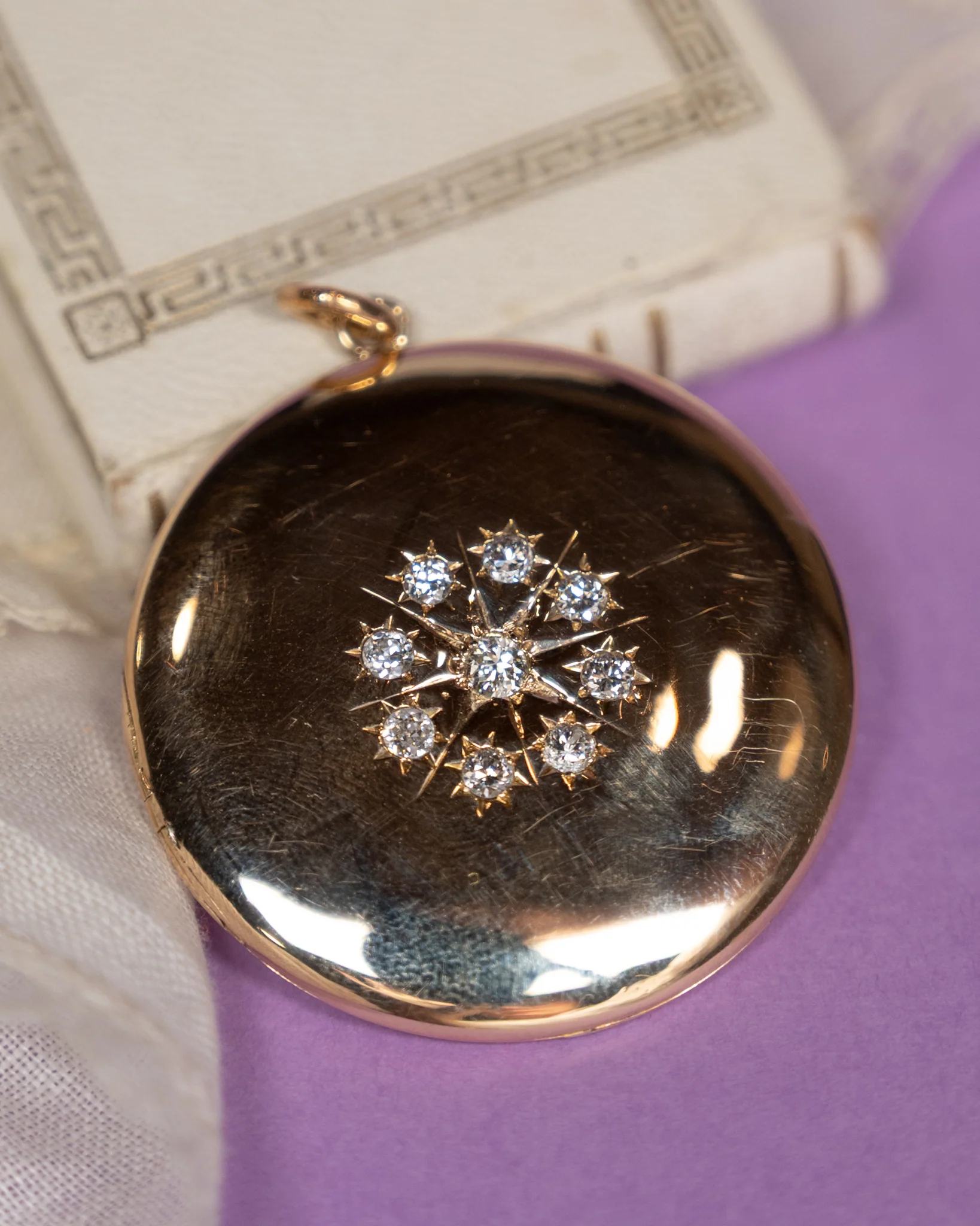 .65 Antique Victorian Diamond Pendant Locket in 10k - Image 4