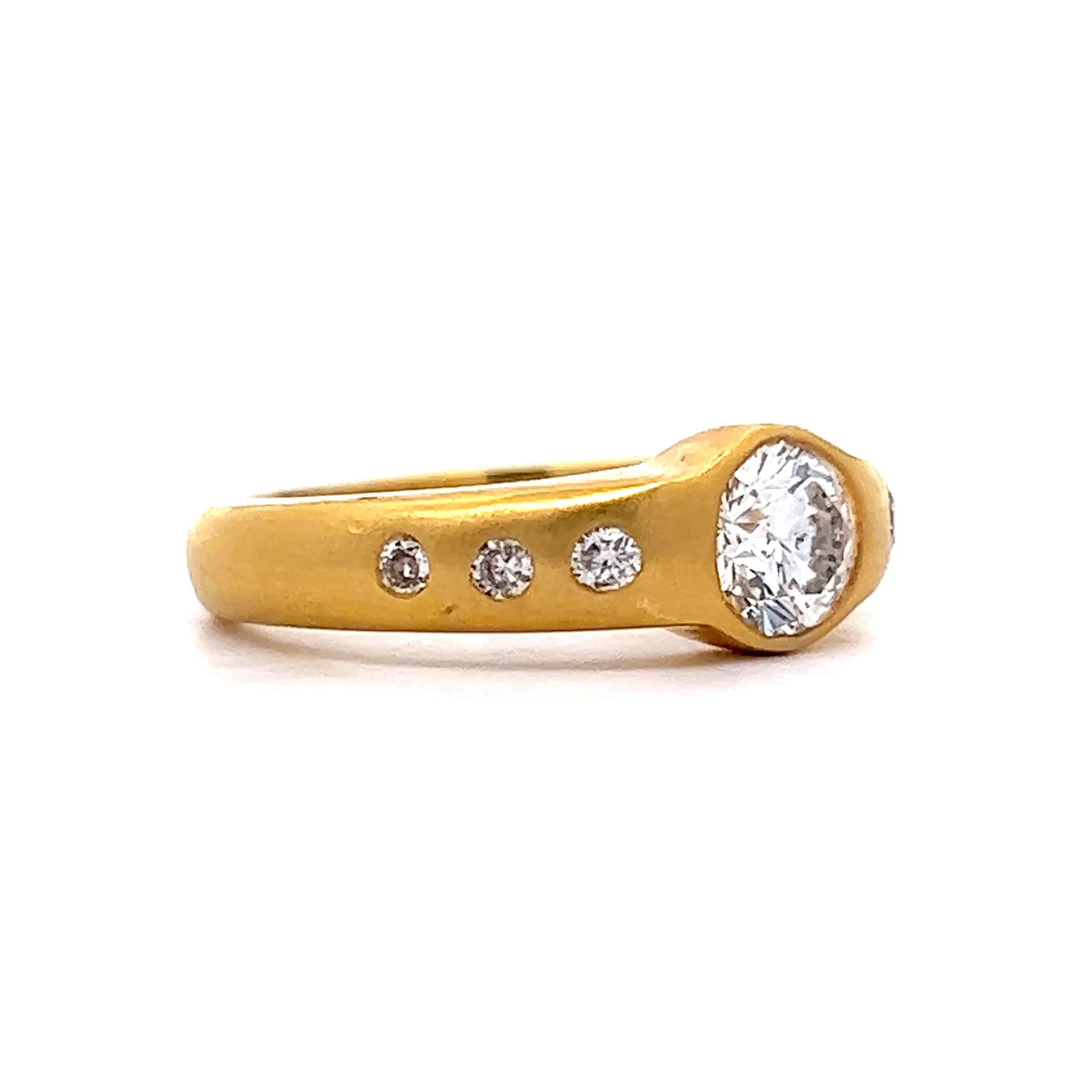 .65 Bezel Set Diamond Engagement Ring in 18k Yellow Gold - Image 3
