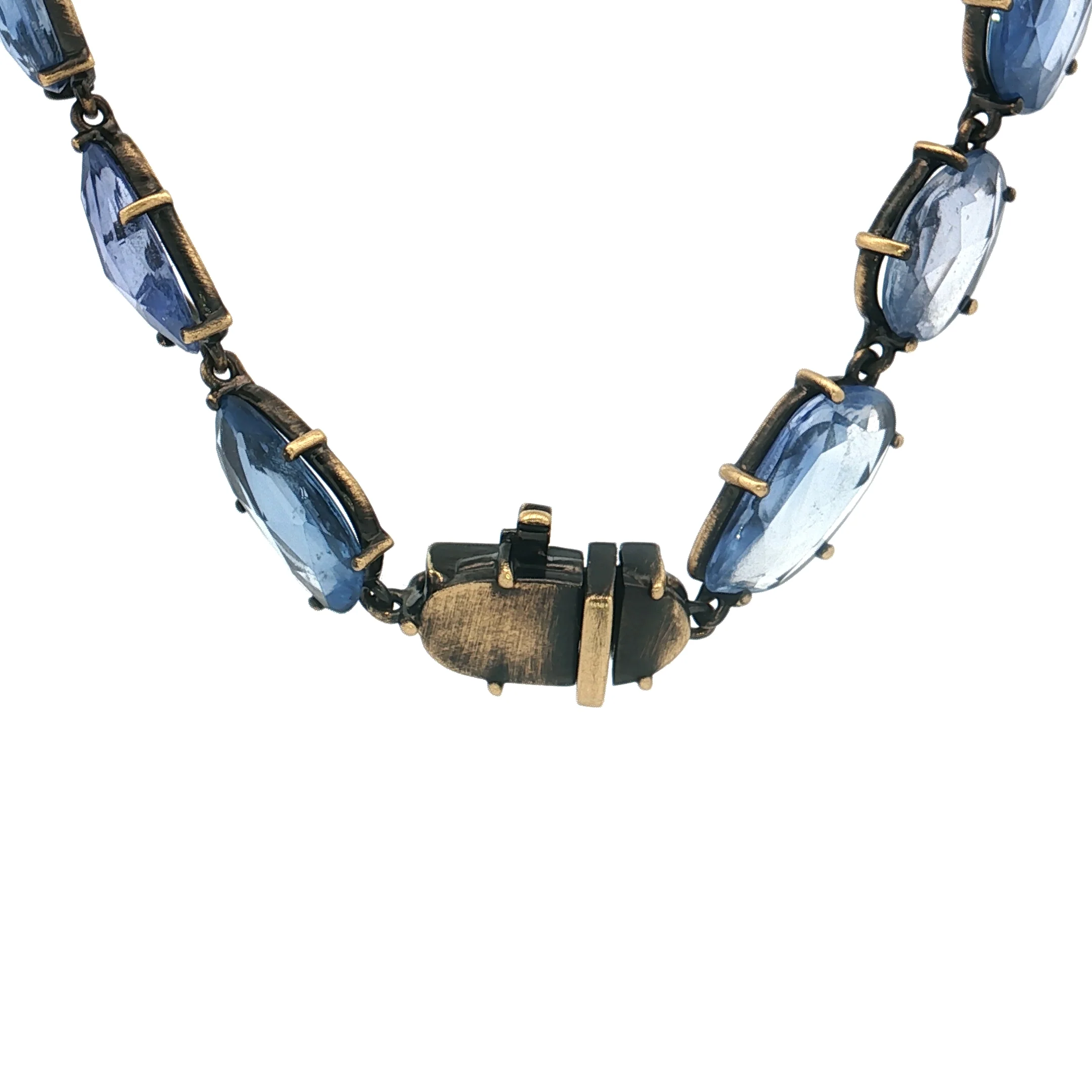 65 Carat Rose Cut Blue Sapphire Necklace 18k Yellow Gold - Image 4