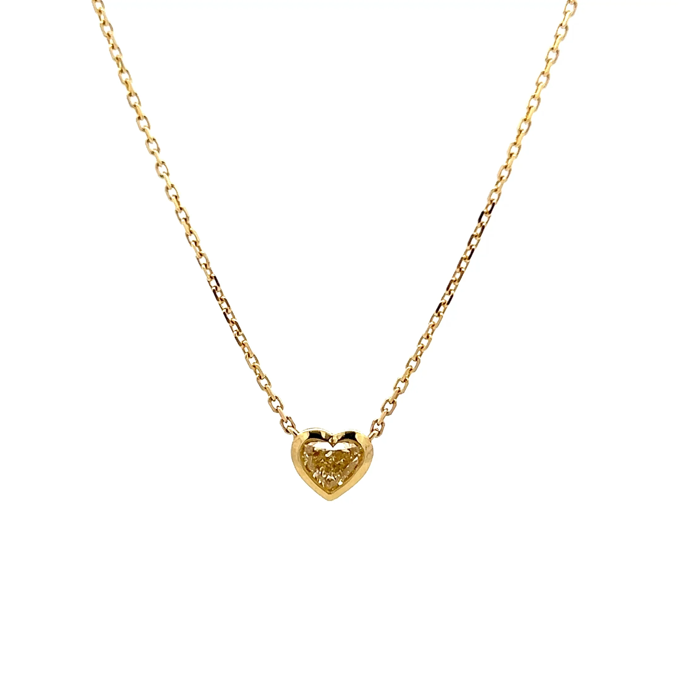 .65 Fancy Yellow Heart Diamond in 18k Yellow Gold