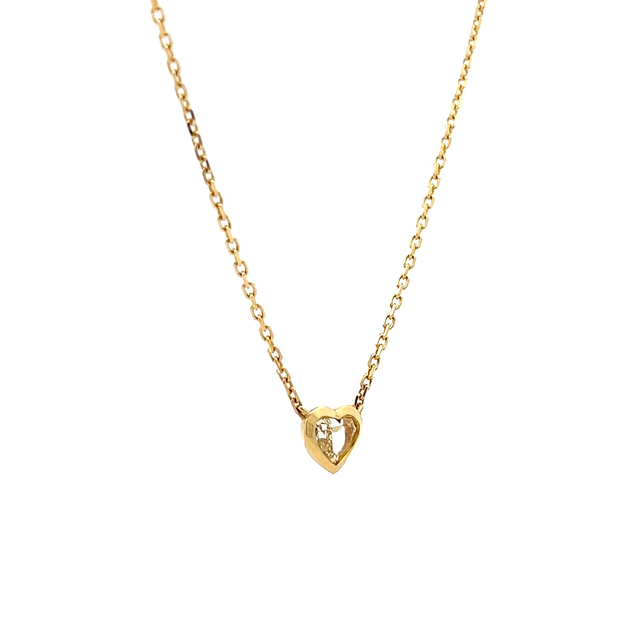 .65 Fancy Yellow Heart Diamond in 18k Yellow Gold - Image 3