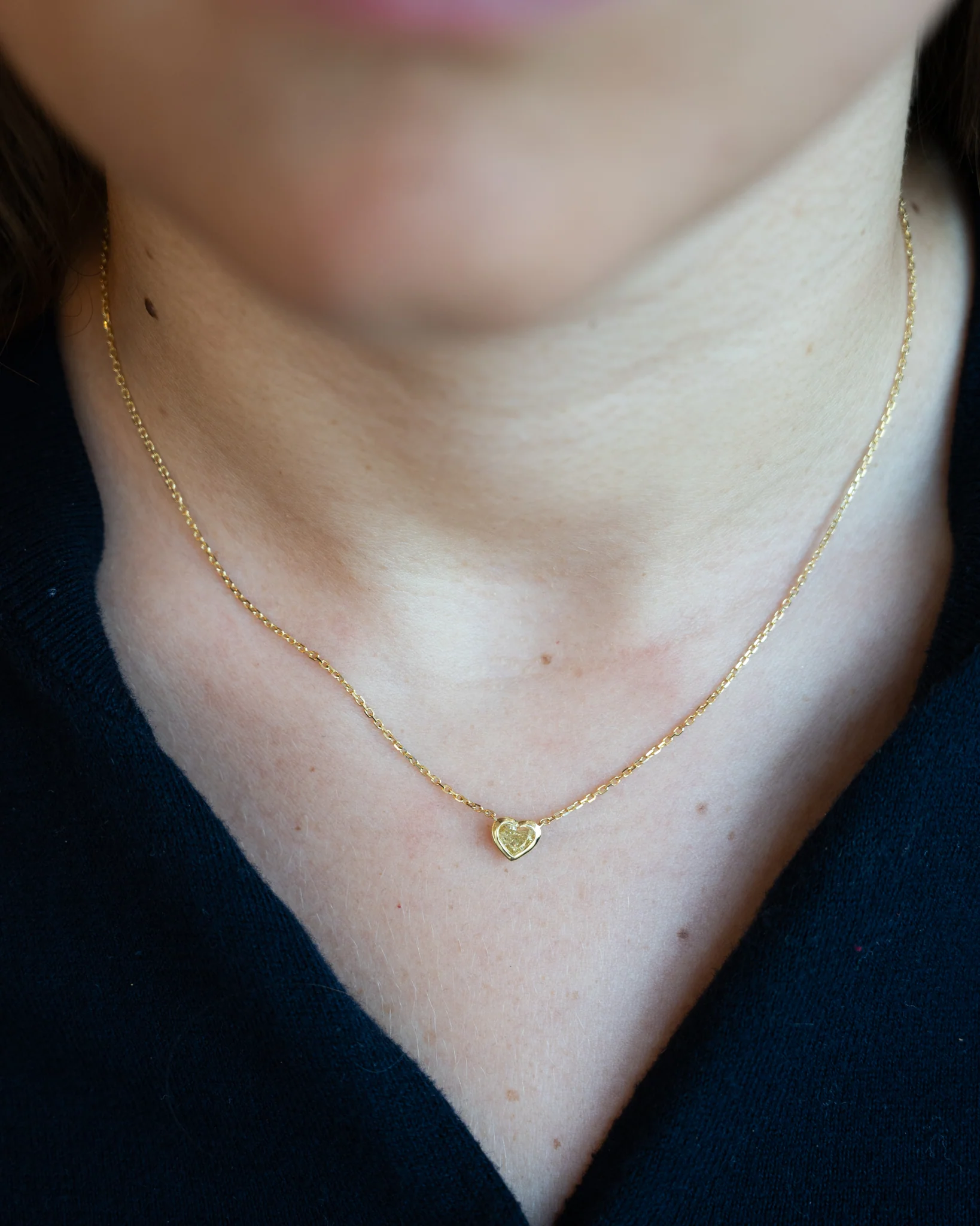 .65 Fancy Yellow Heart Diamond in 18k Yellow Gold - Image 6