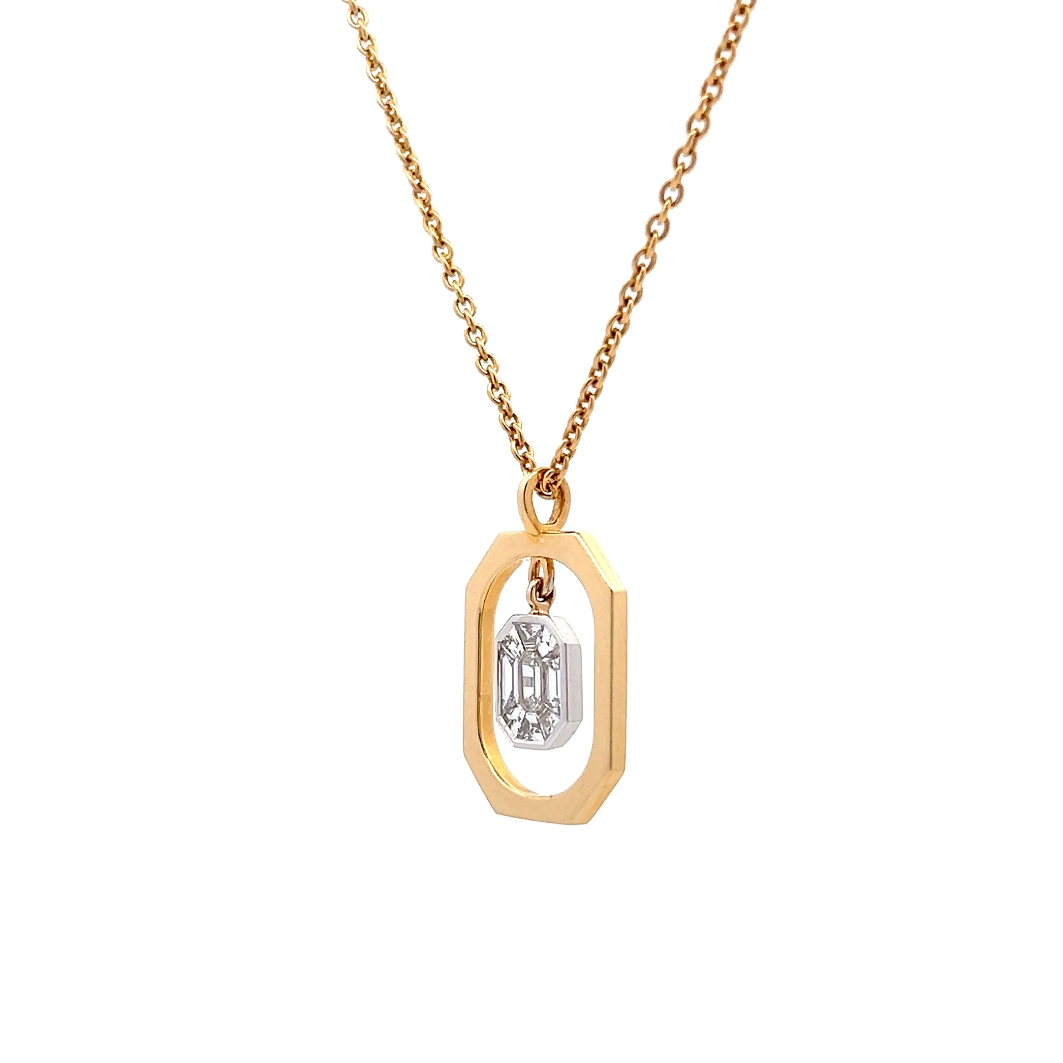 .65 Geometric Diamond Pendant Necklace in 18k - Image 2