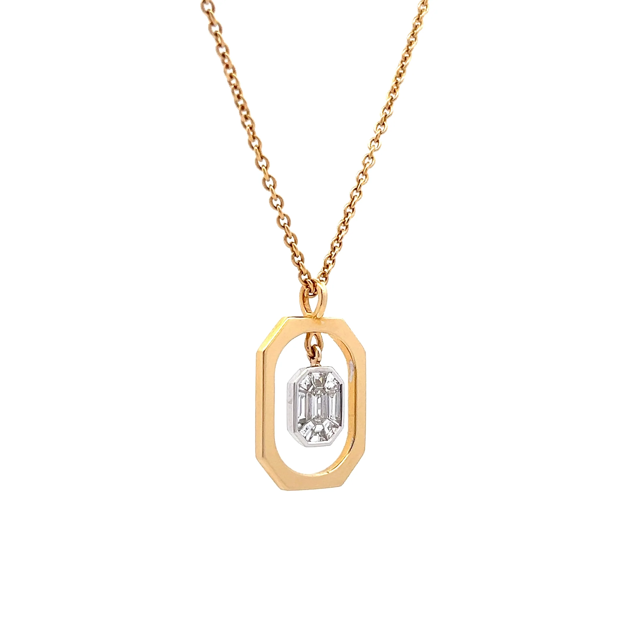 .65 Geometric Diamond Pendant Necklace in 18k - Image 3