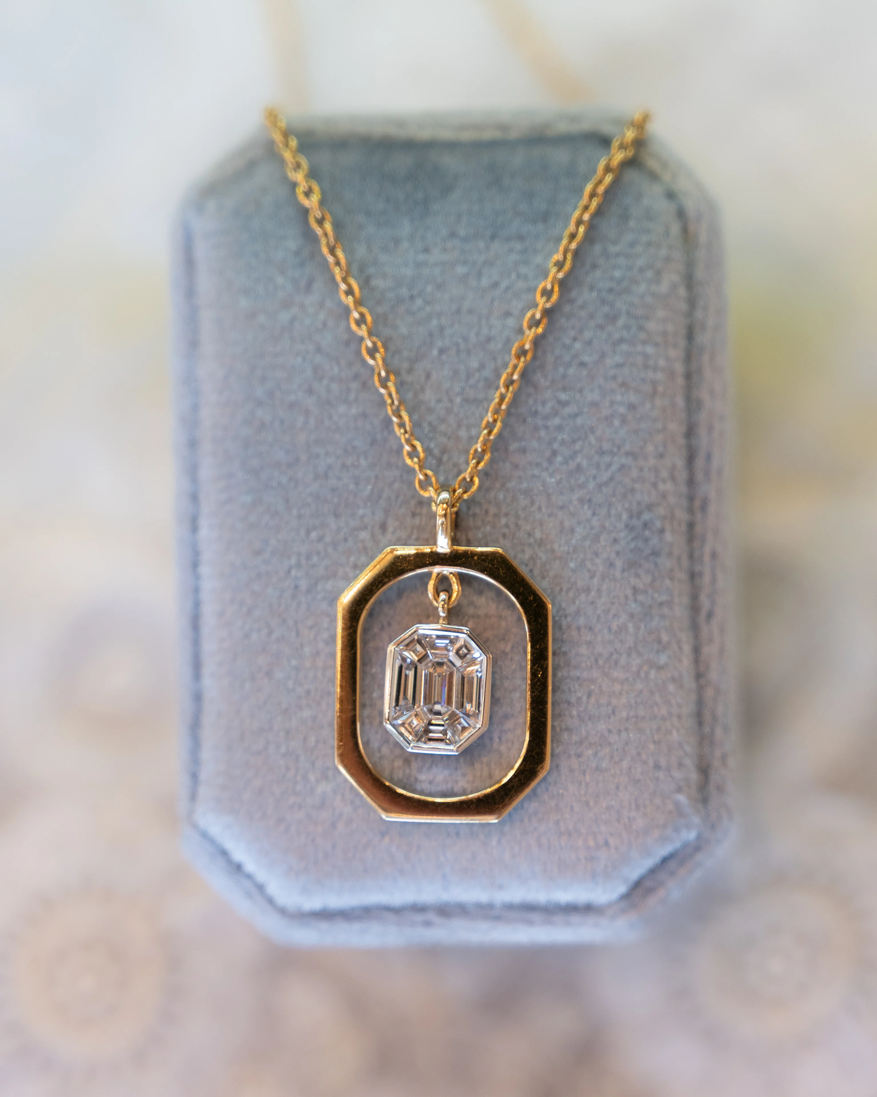 .65 Geometric Diamond Pendant Necklace in 18k - Image 5