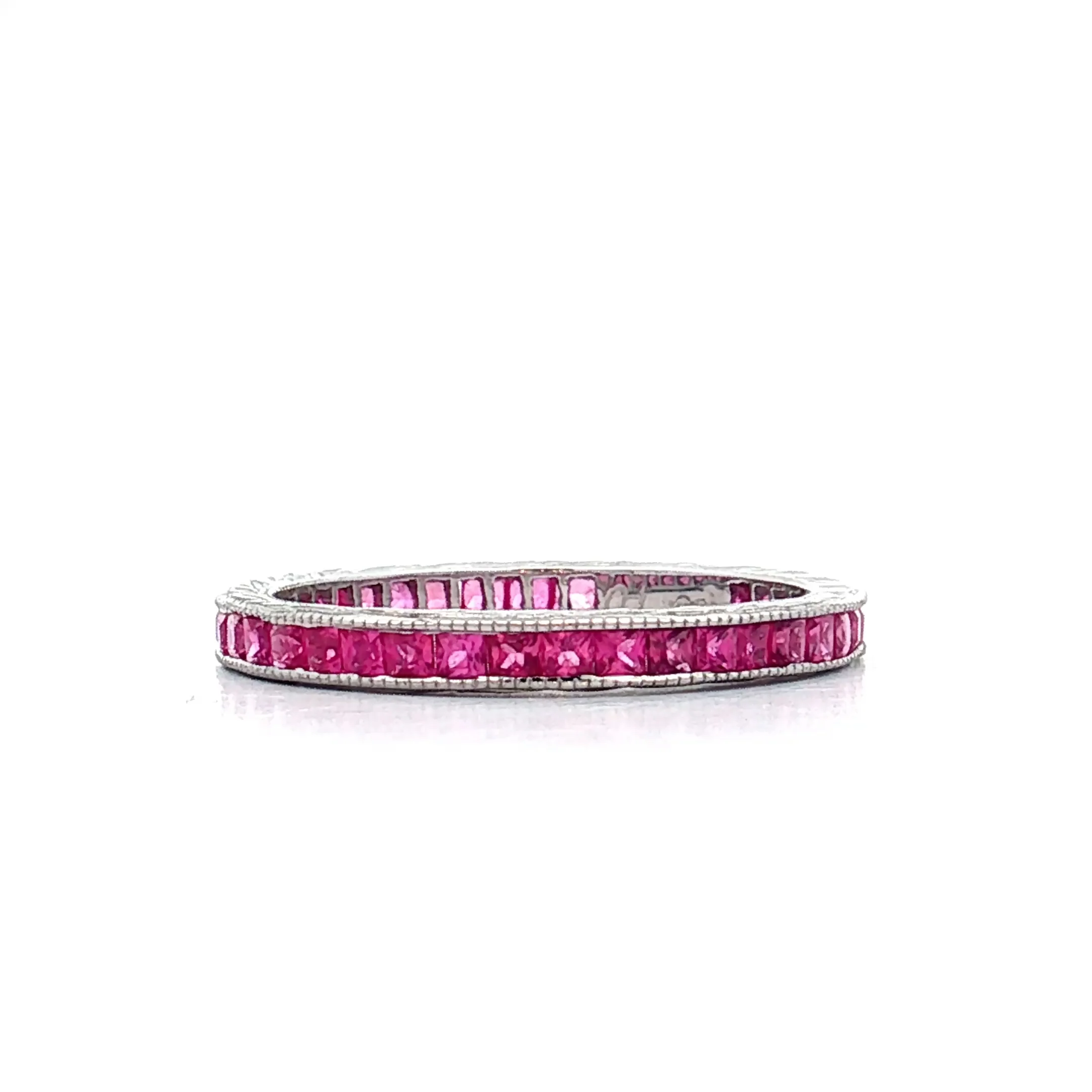 .65 Pink Sapphire Eternity Band 18k White Gold