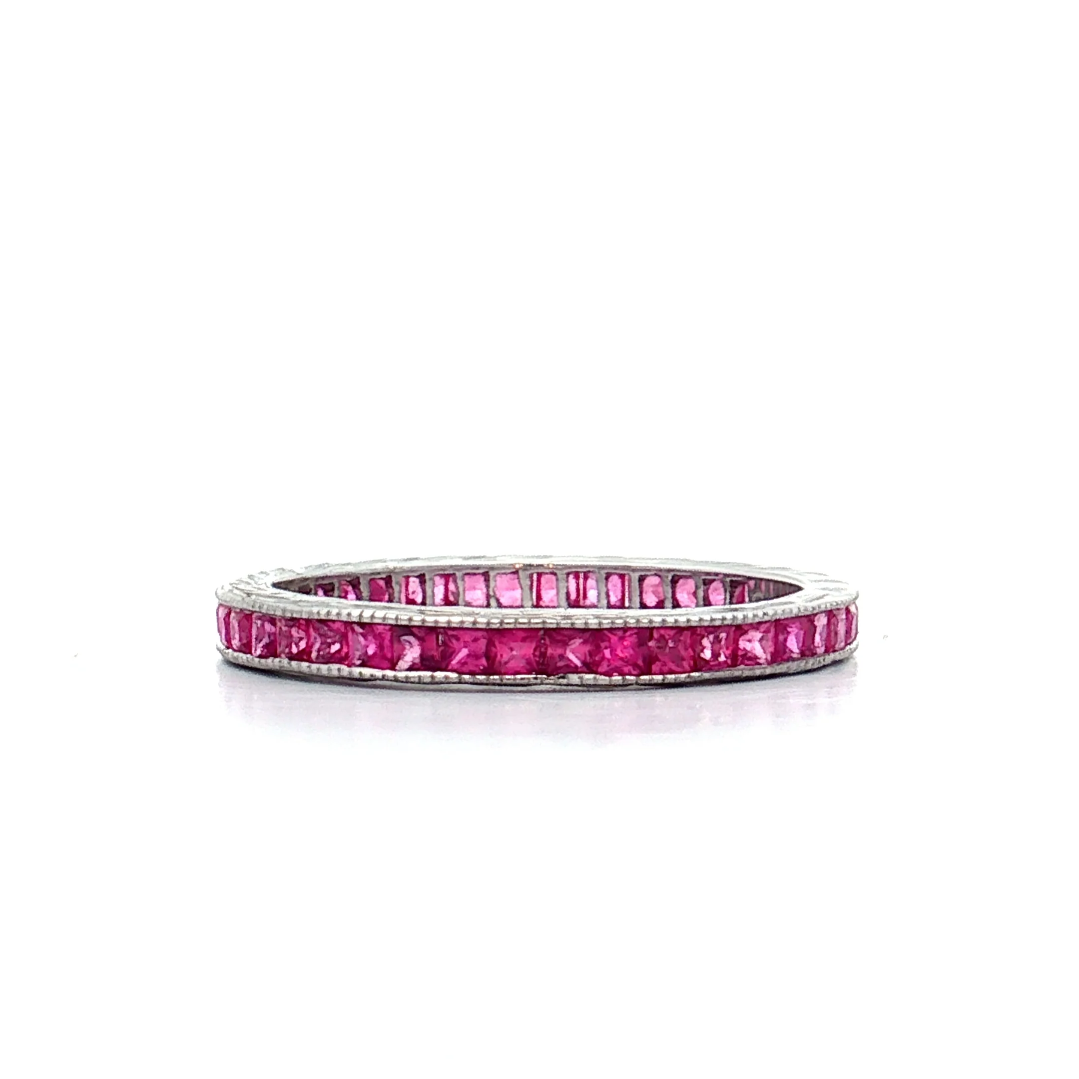 .65 Pink Sapphire Eternity Band 18k White Gold - Image 2