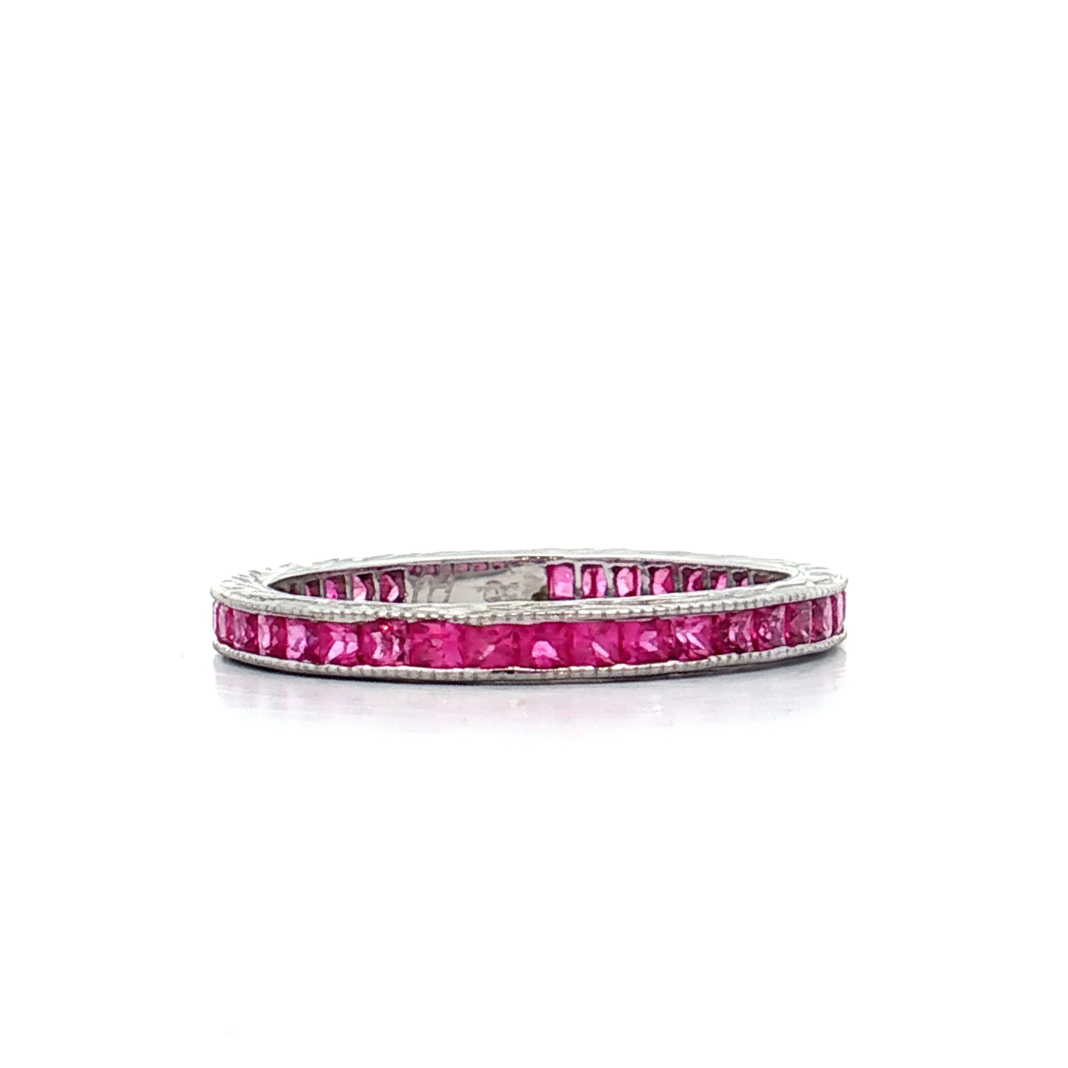 .65 Pink Sapphire Eternity Band 18k White Gold - Image 3