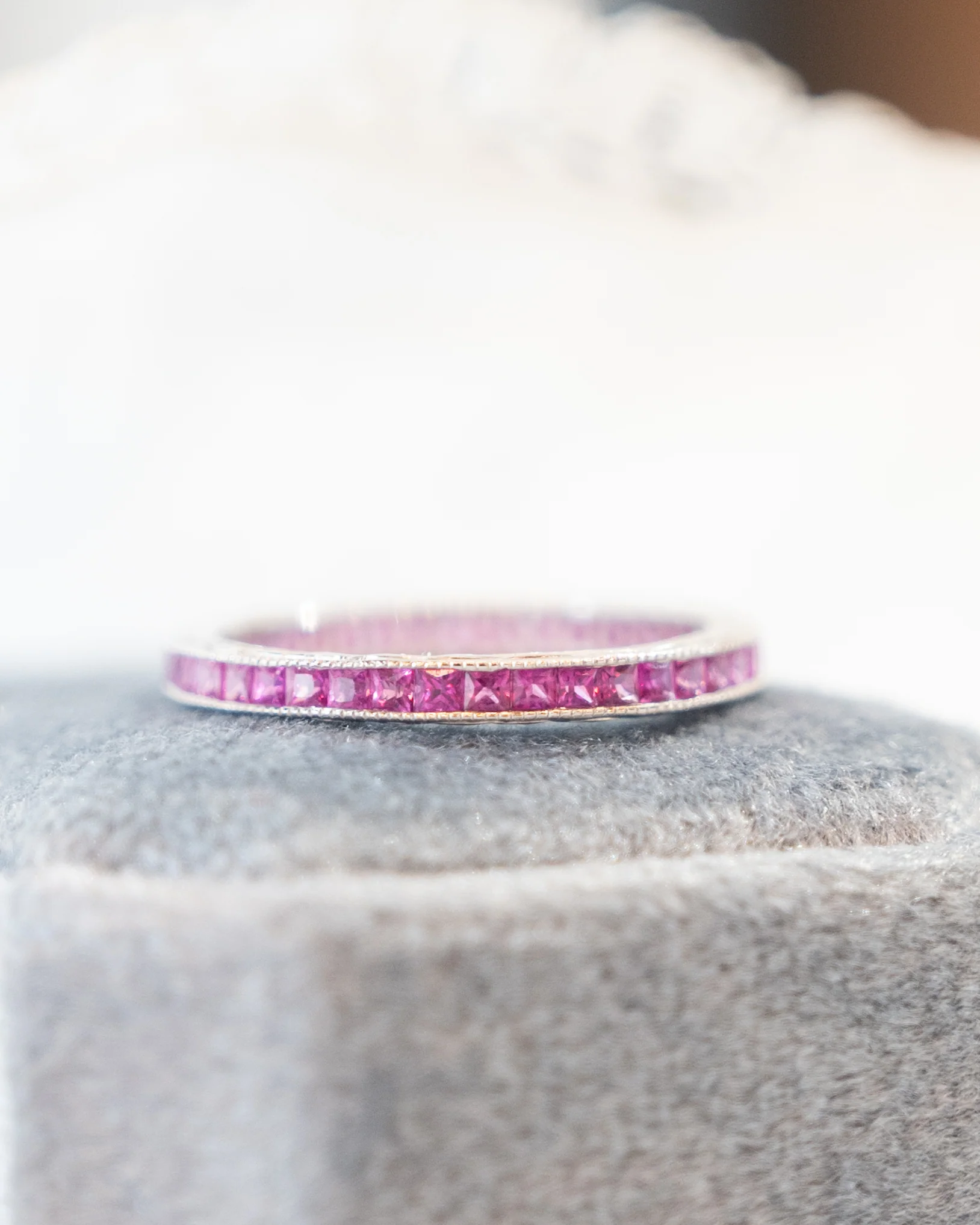 .65 Pink Sapphire Eternity Band 18k White Gold - Image 5