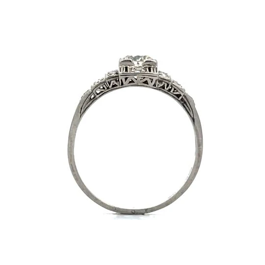.66 Antique Deco Step Engagement Ring in Platinum - Image 4