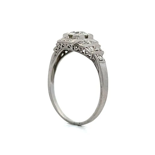.66 Antique Deco Step Engagement Ring in Platinum - Image 5