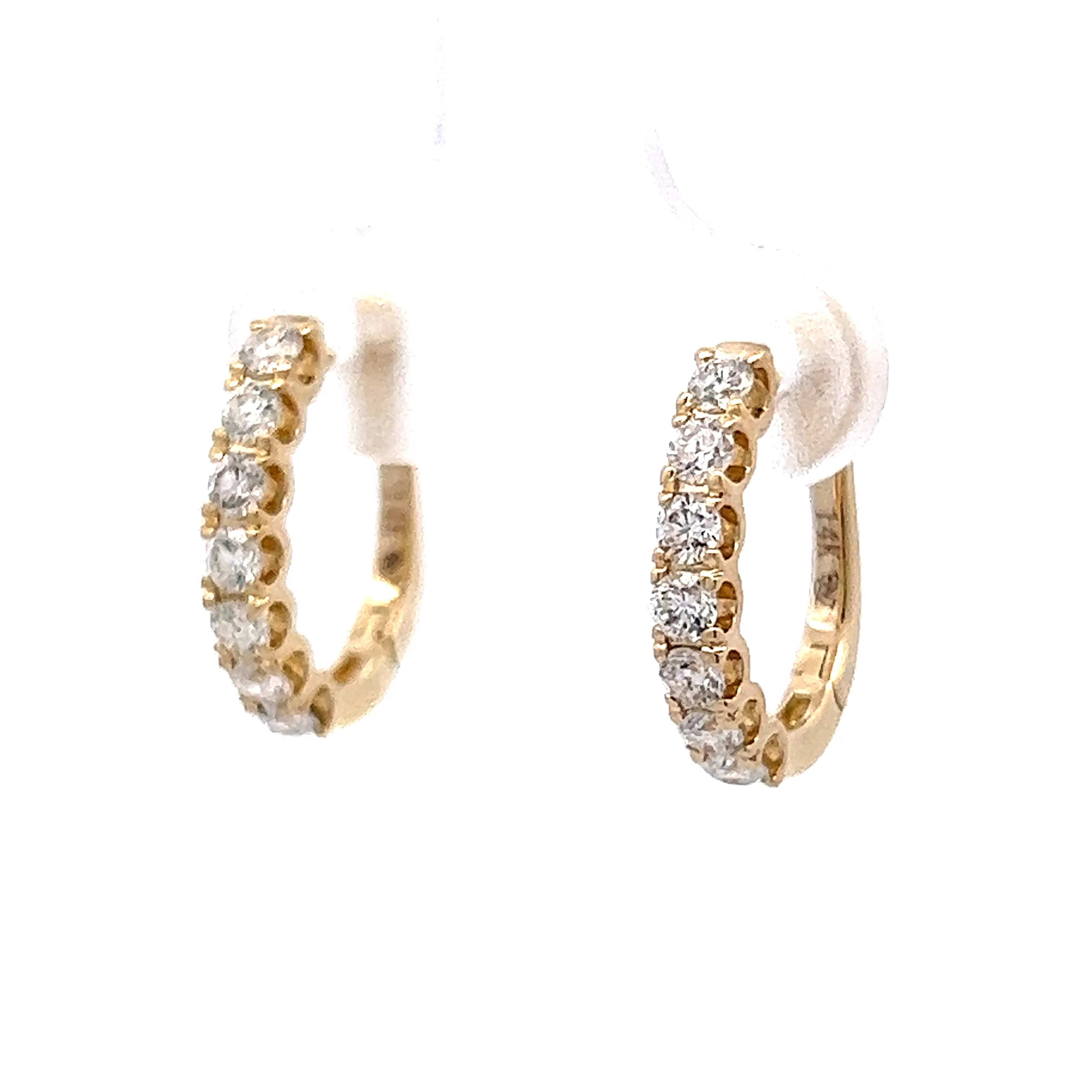 .66 Diamond Hoop Earring in 14k Yellow Gold - Image 2